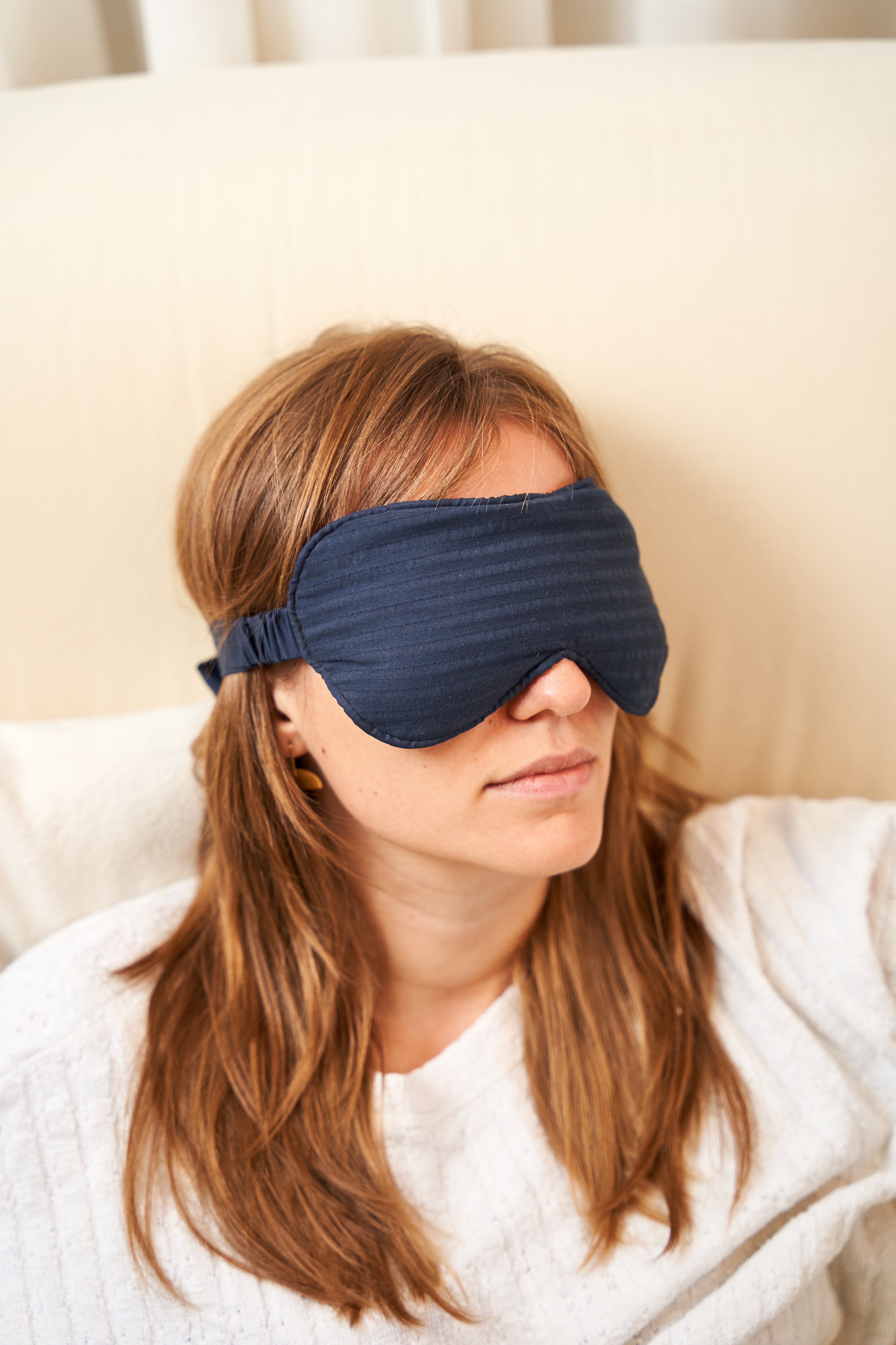 Eye Mask - RAHA Striped - Dark Blue - collab zürich