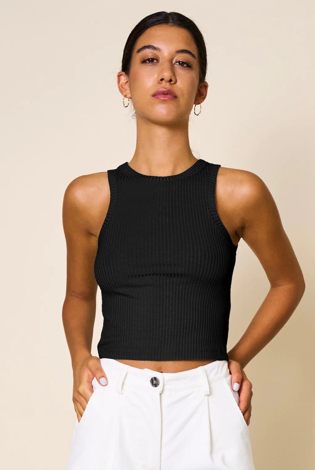 Crop Top - Tencel Porto - Black - collab zürich