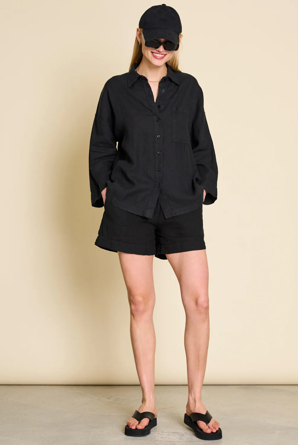 linen shirt - mons - black - collab zürich
