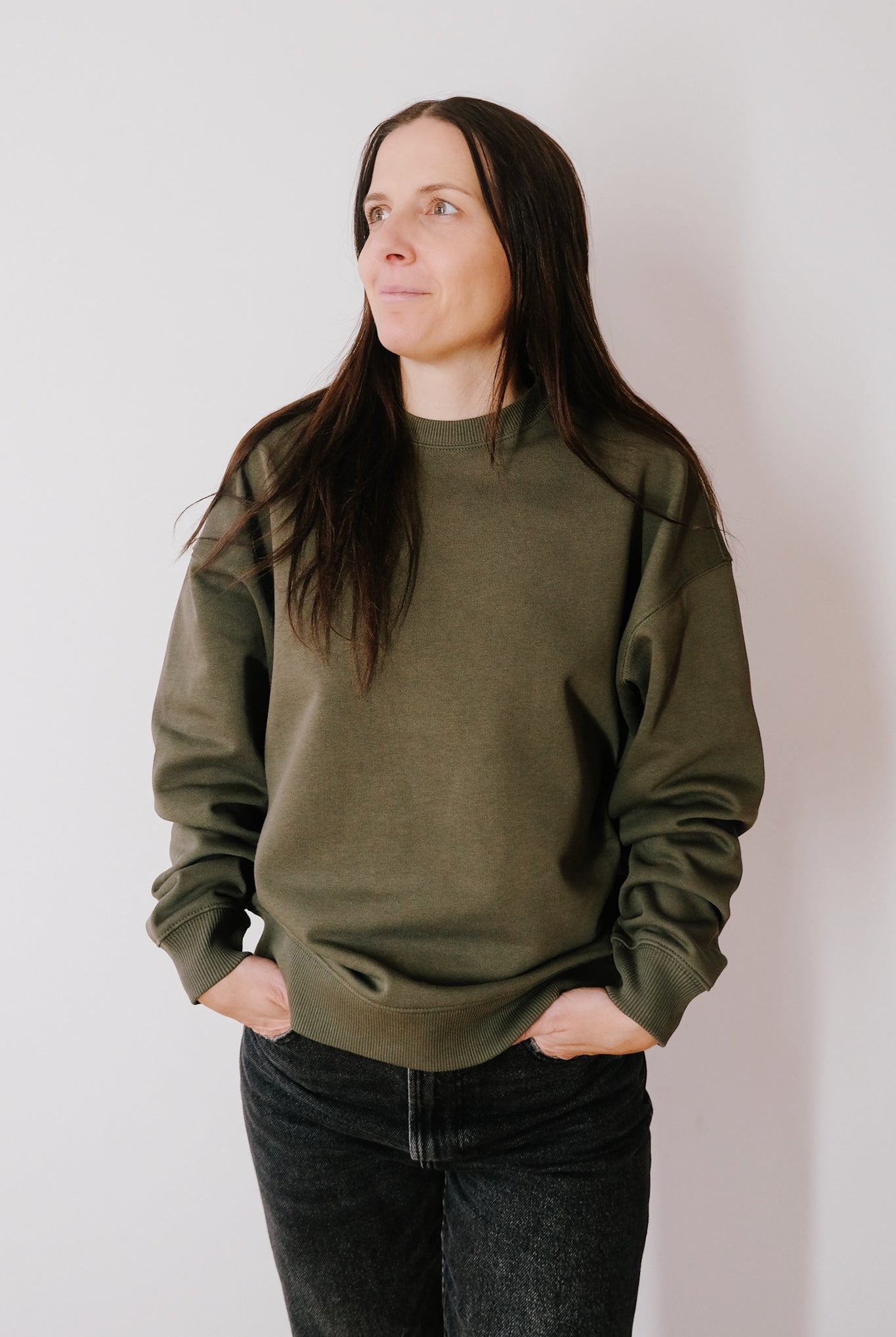 Unisex Sweatshirt - HÜT HANI NÖD SO LUST - Khaki / Rose - collab zürich