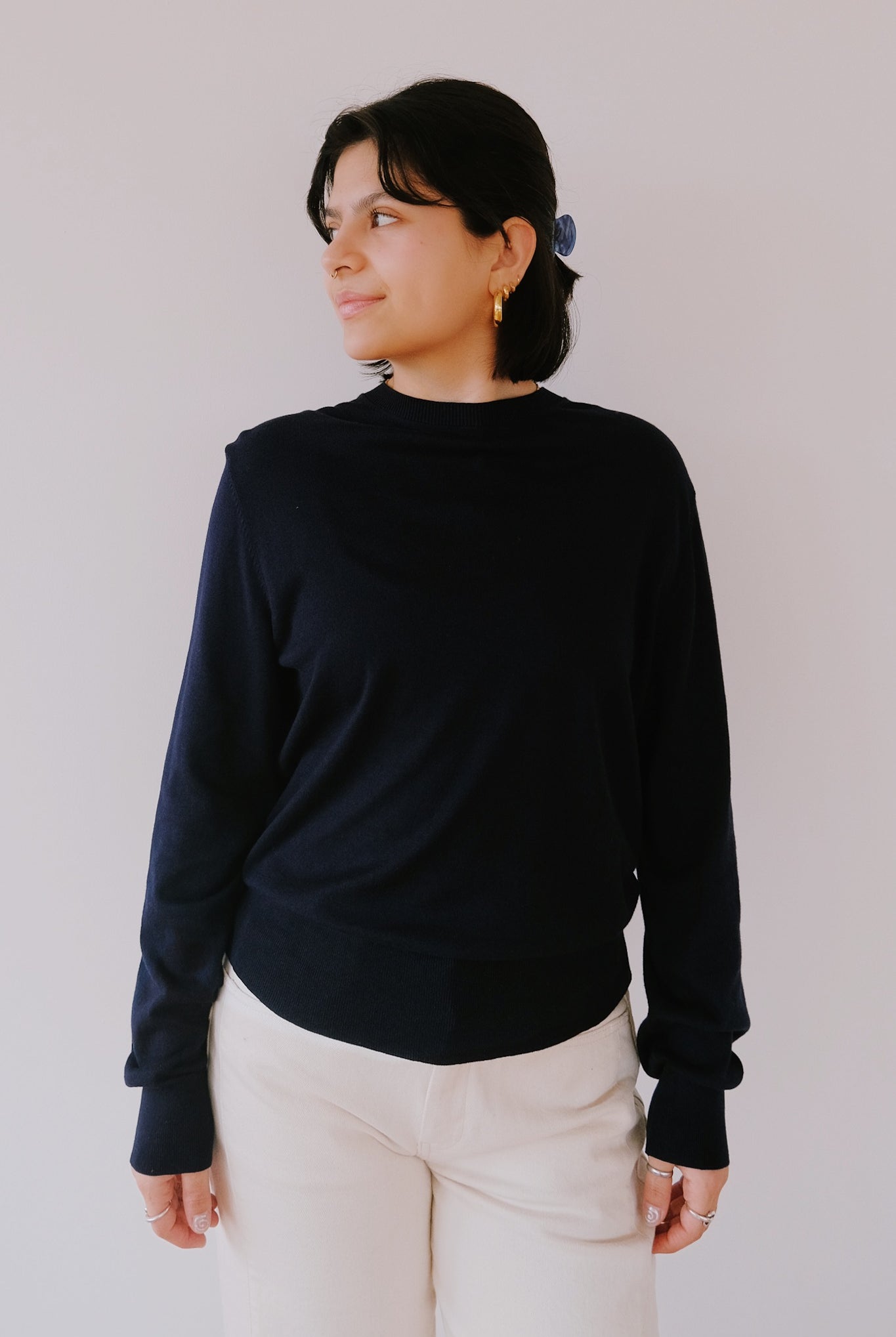 Fine Knit Sweater - Tinted Navy - collab zürich