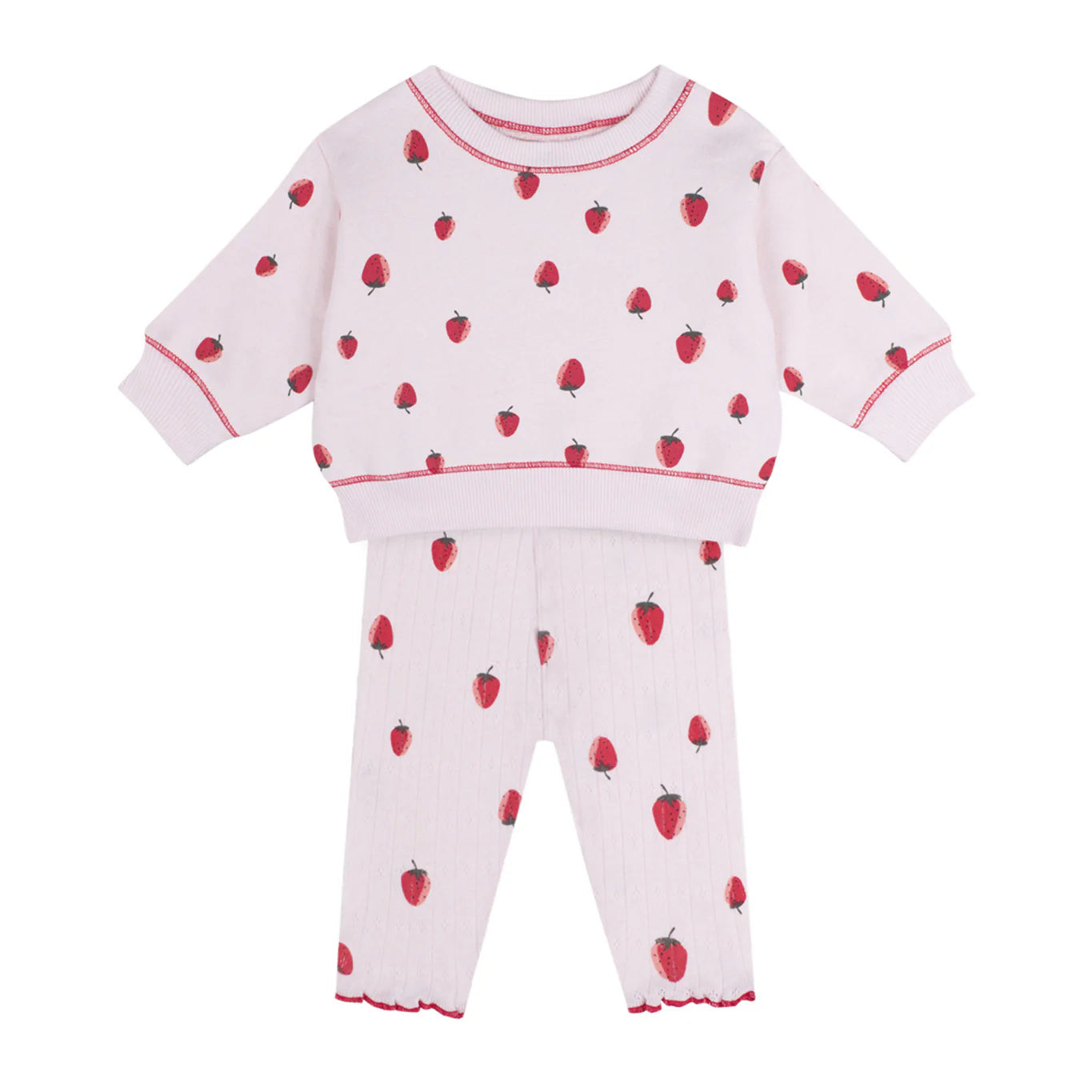 Baby Sweatshirt & Pants Set - Strawberry Fields - collab zürich