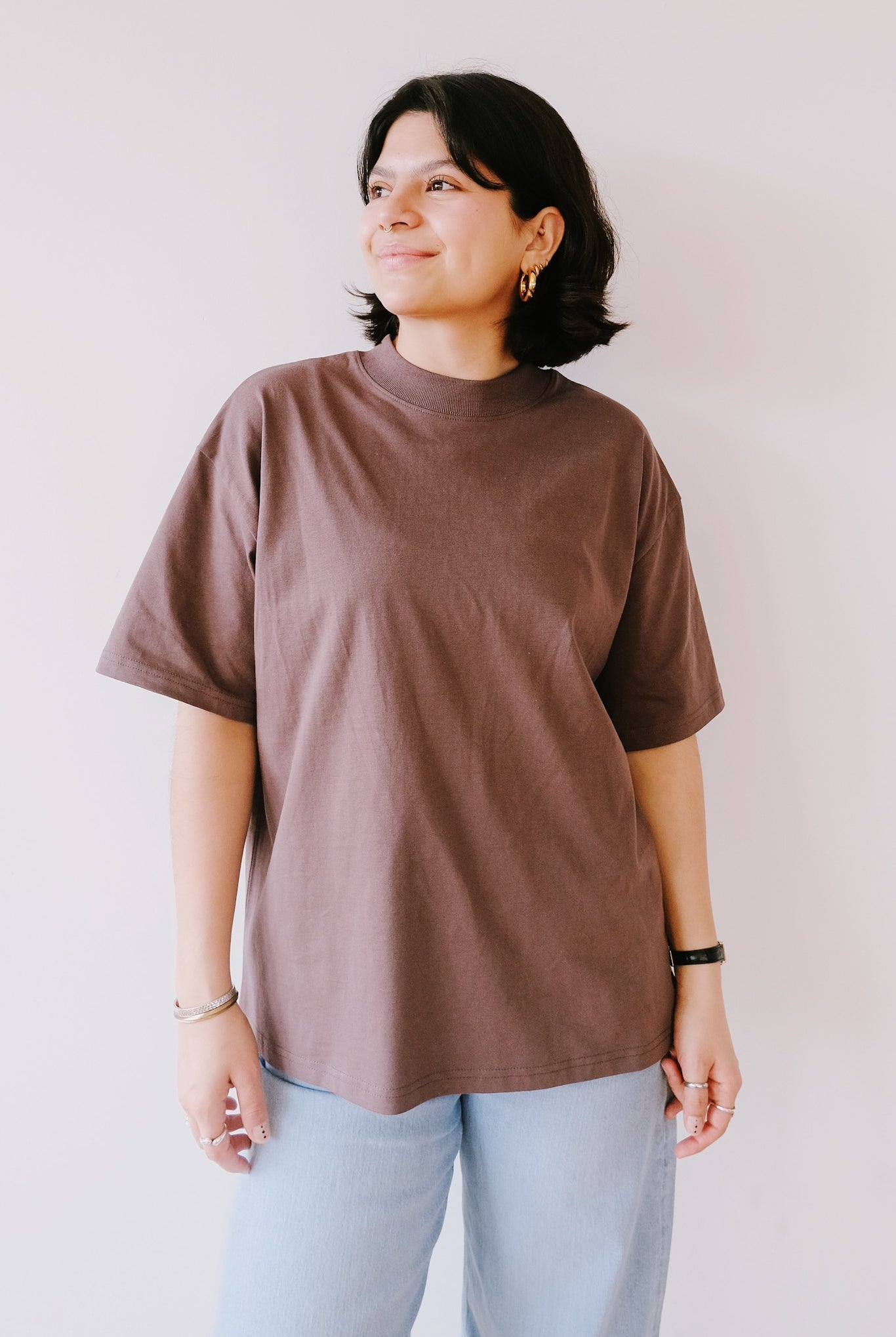 Unisex Oversized T-Shirt - HÜT HANI NÖD SO LUST - Mocha / Milkfoam - collab zürich