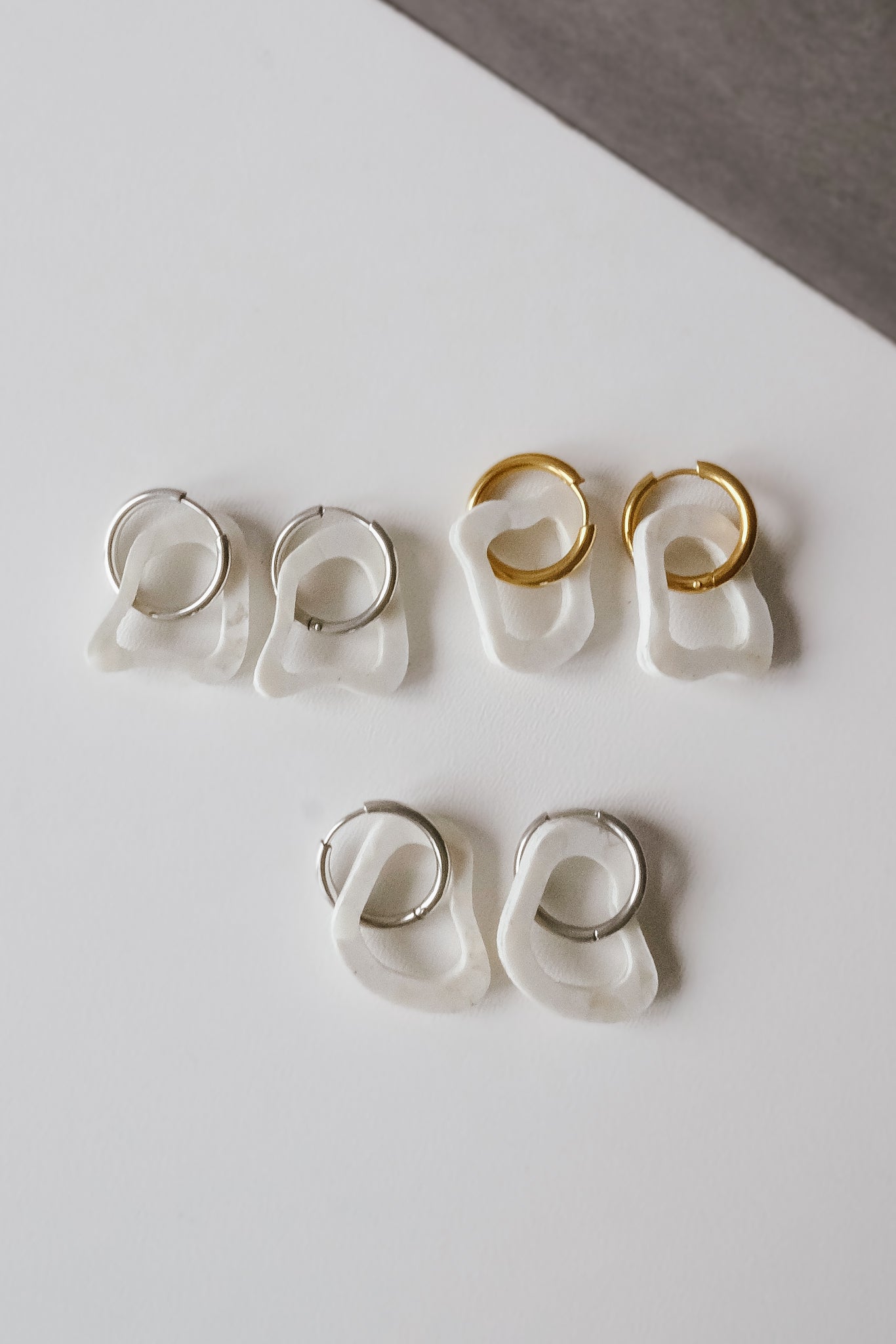 earrings - abstract - white - collab zürich