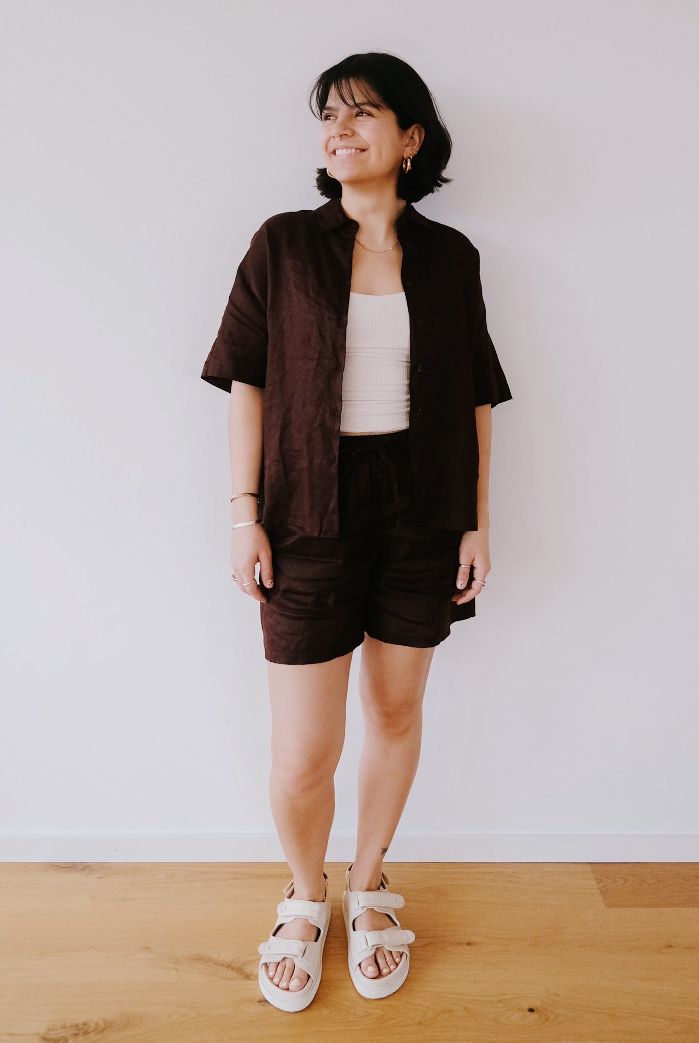 Linen Shorts - Eras - Cocoa - collab zürich