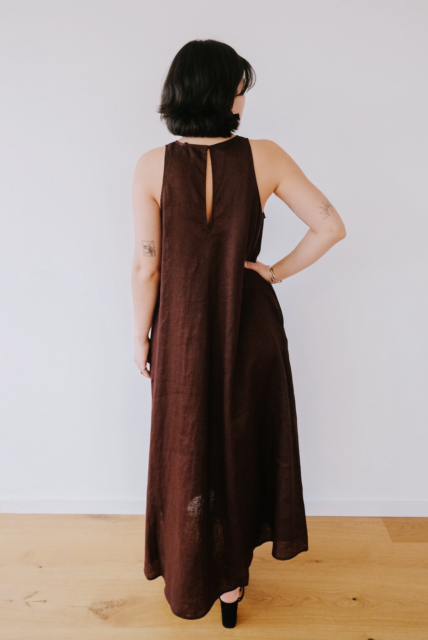 Linen Dress - Ukara - Cocoa - collab zürich