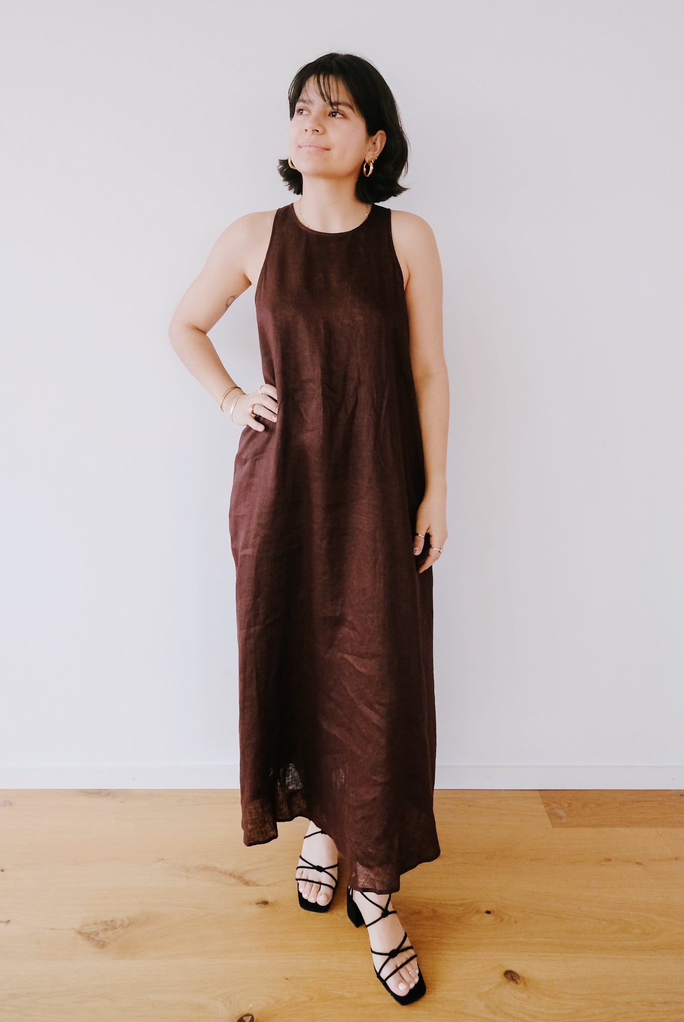 Linen Dress - Ukara - Cocoa - collab zürich
