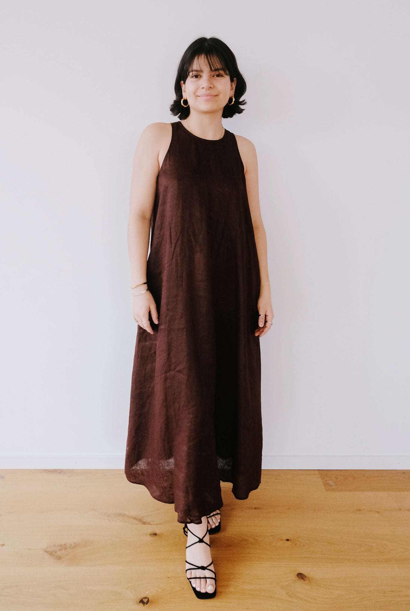 Linen Dress - Ukara - Cocoa - collab zürich