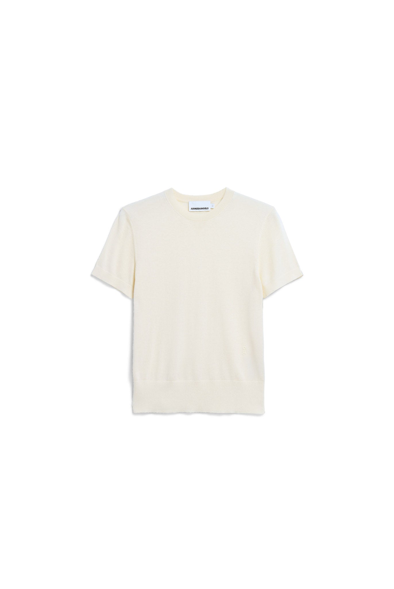 Fine Short-Sleeved Knit Sweater - Oatmilk - collab zürich