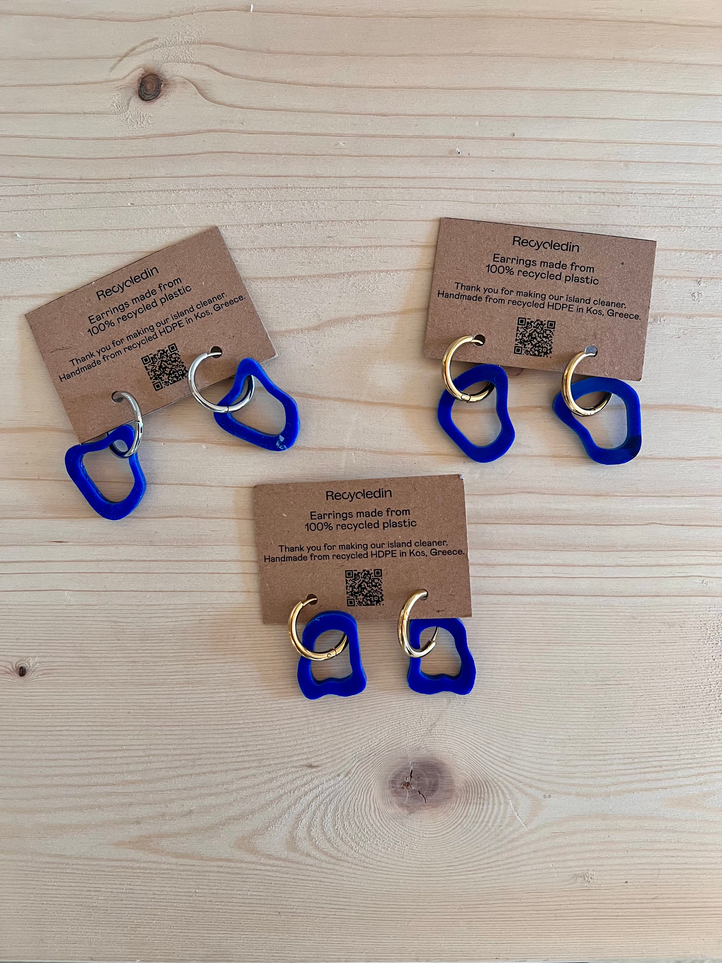 earrings - abstract - blue - collab zürich
