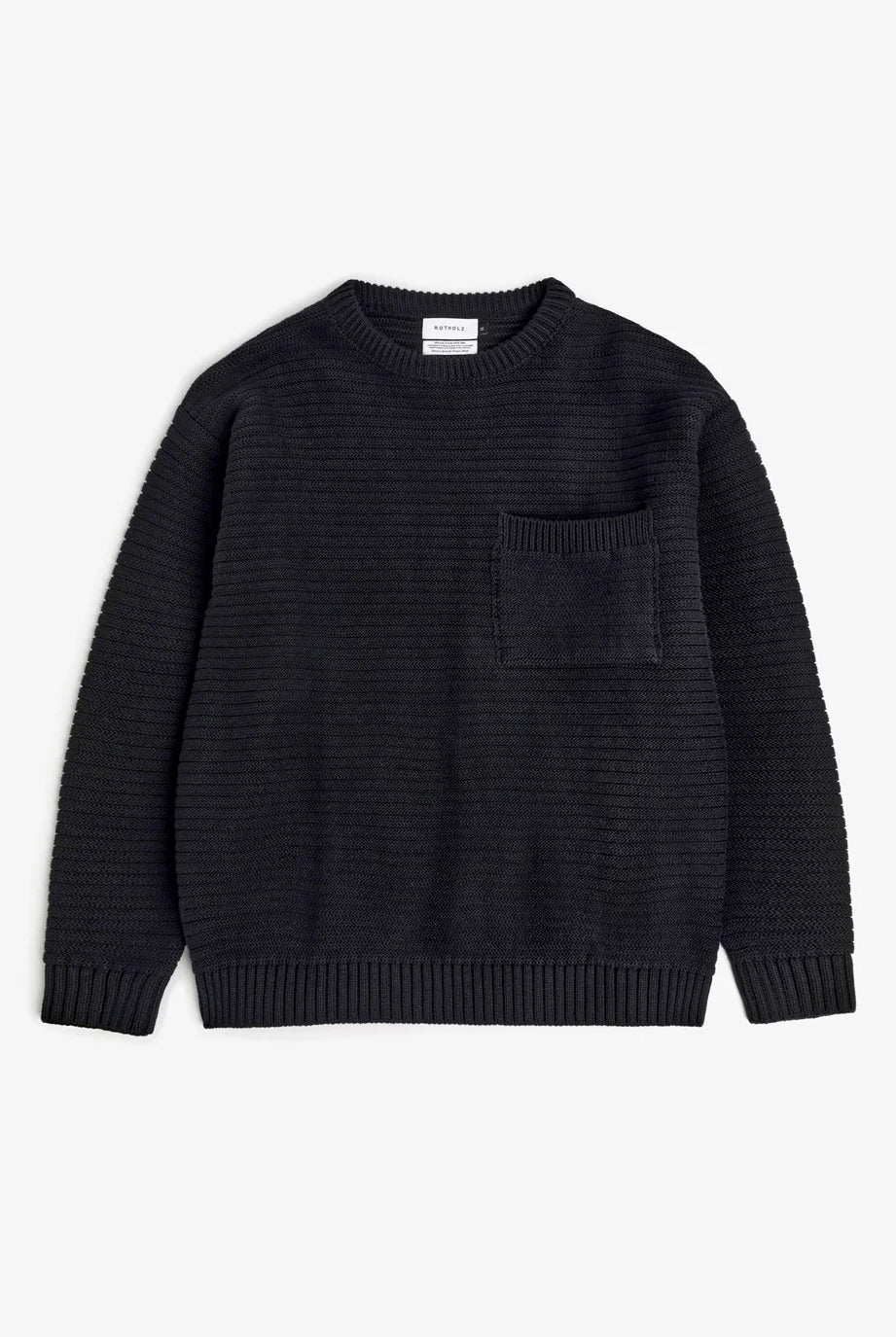 Unisex loose Knit Sweatshirt - True Black - collab zürich
