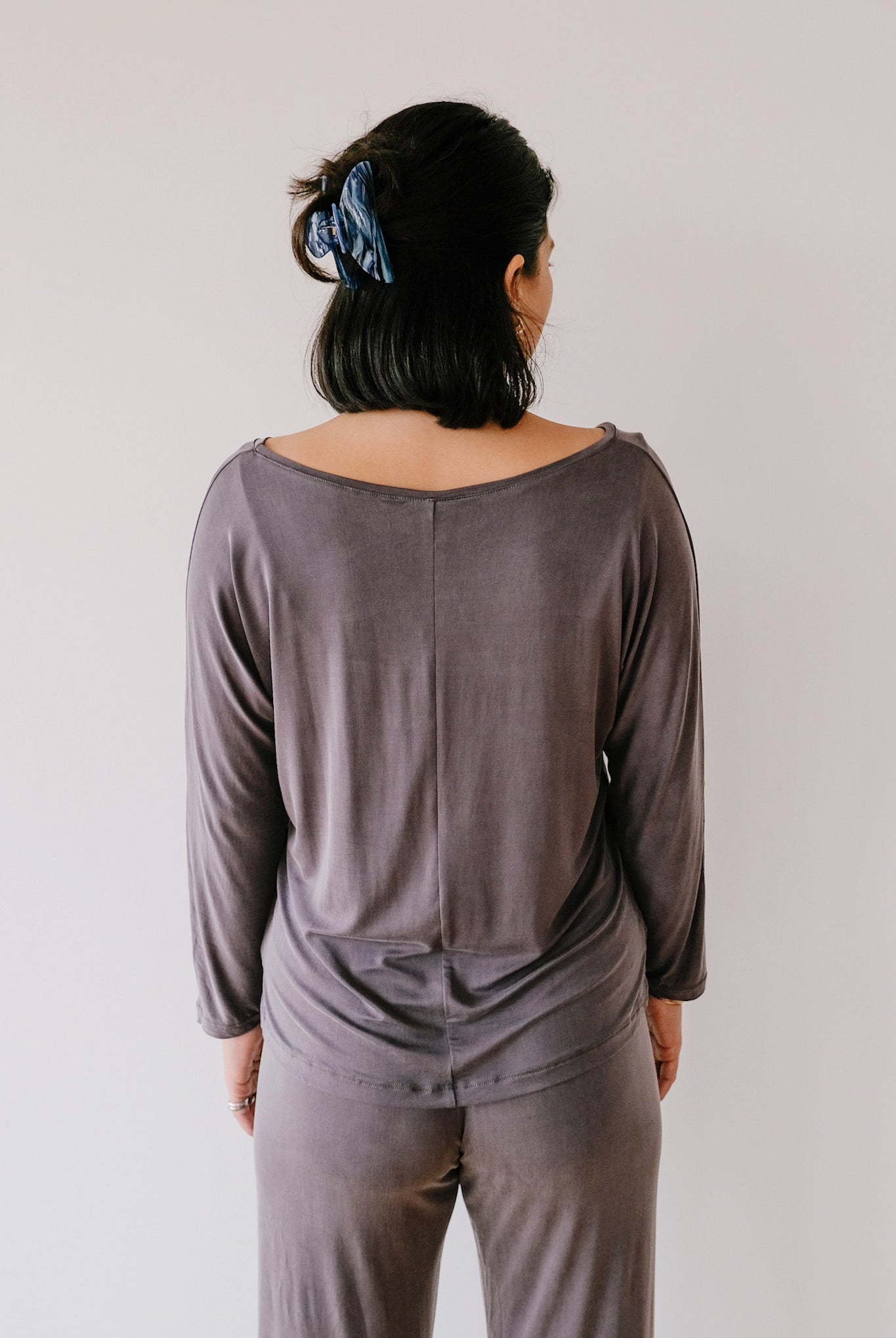 Cupro Plain Top - Lila / Grey - collab zürich