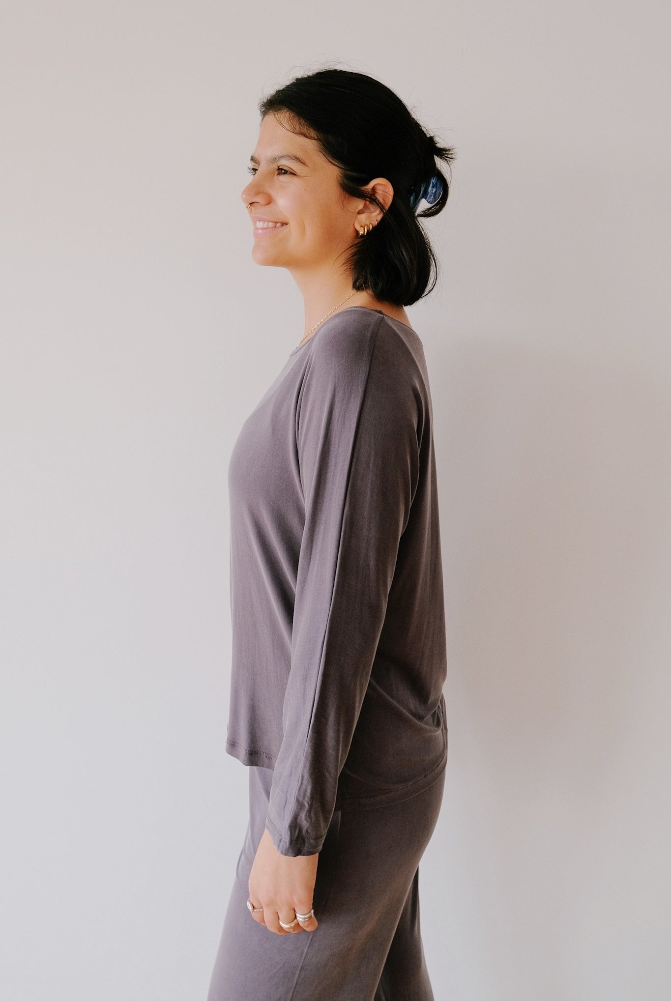 Cupro Plain Top - Lila / Grey - collab zürich