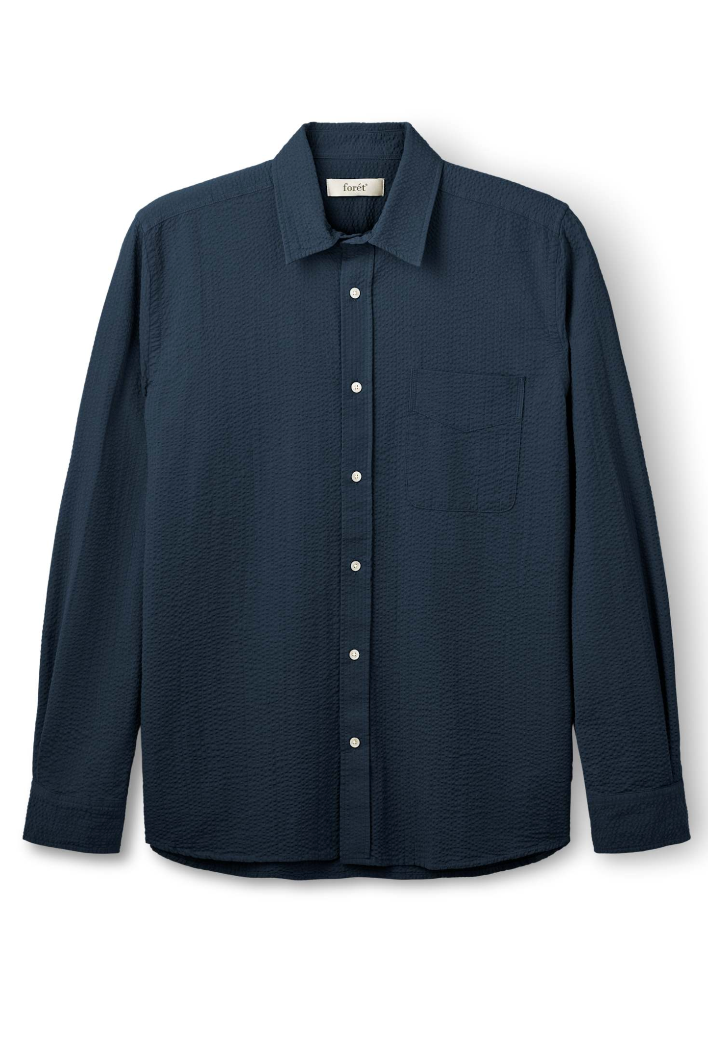 Seersucker Shirt - Maple - Navy - collab zürich