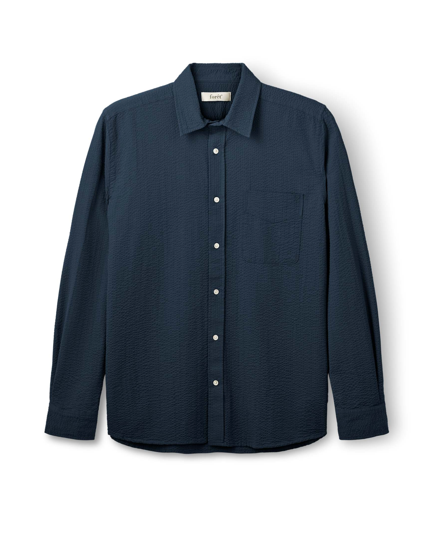 Seersucker Shirt - Maple - Navy - collab zürich