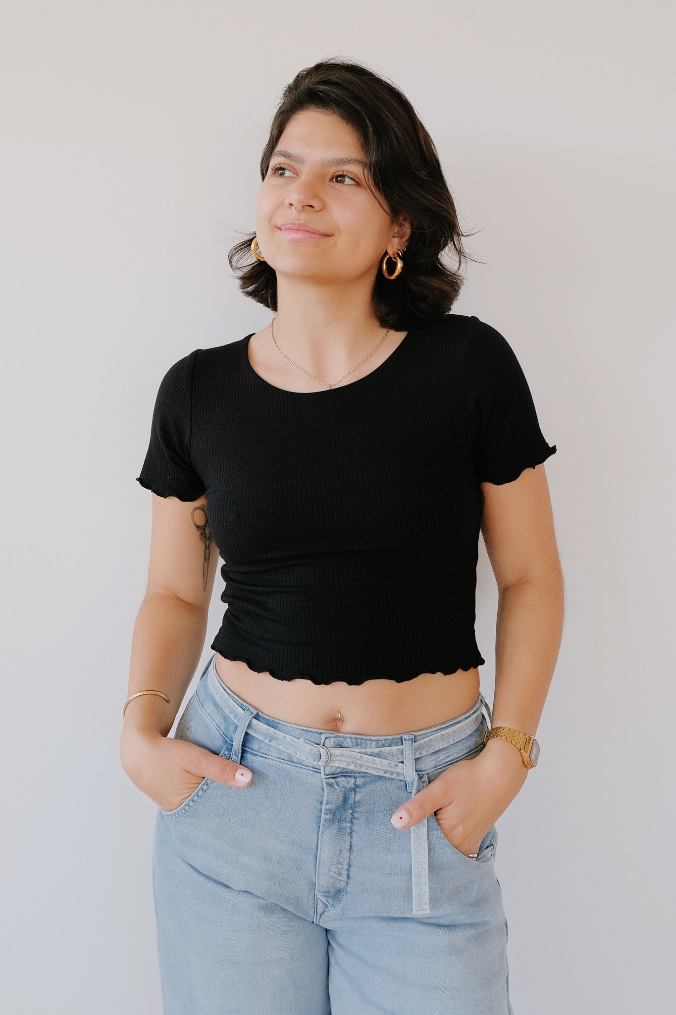 Crop T-Shirt - Ani - Black - collab zürich