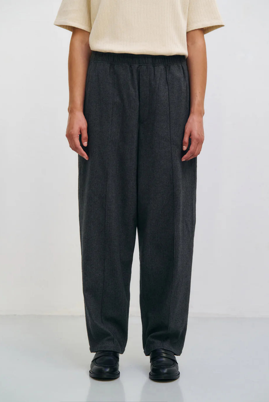 Unisex Dapper Pants - Wide - Herringbone Grey - collab zürich