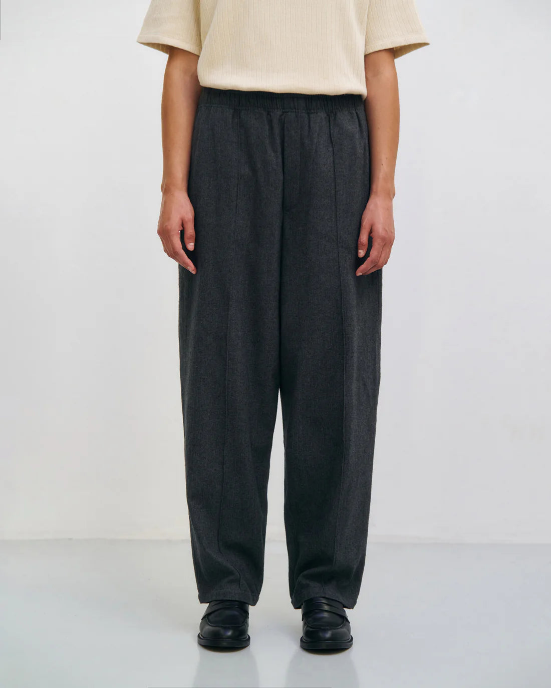Unisex Dapper Pants - Wide - Herringbone Grey - collab zürich