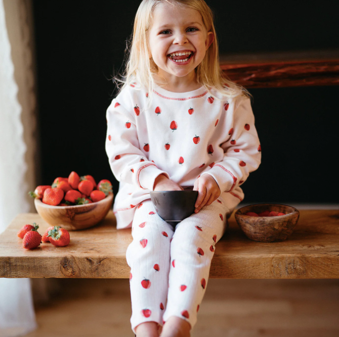 Baby Sweatshirt & Pants Set - Strawberry Fields - collab zürich