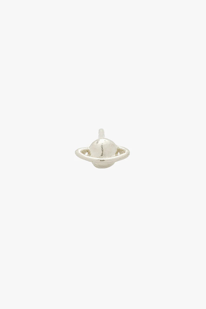single stud - mini saturn - silver - collab zürich