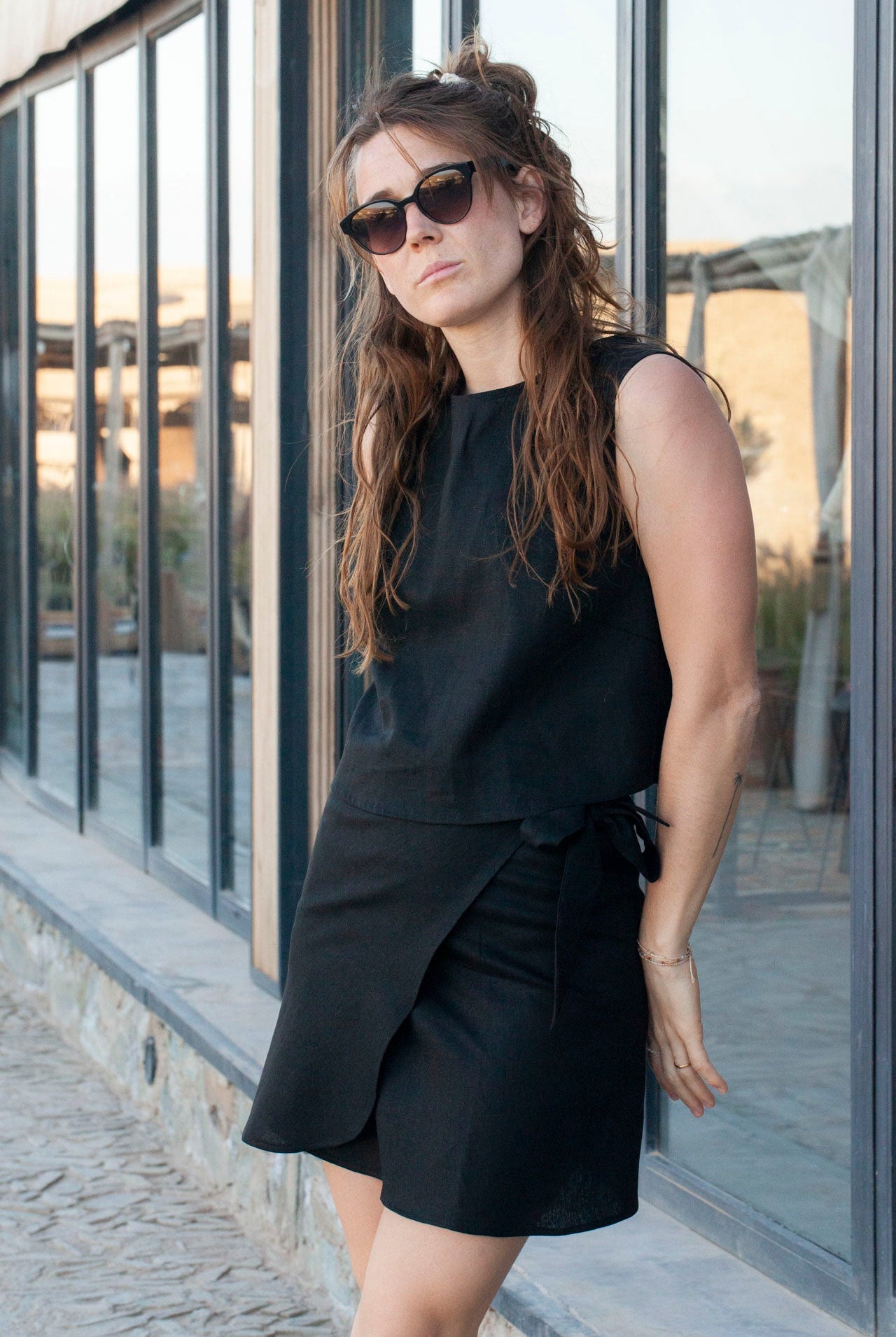 Linen Skirt - ELLA - Black - collab zürich