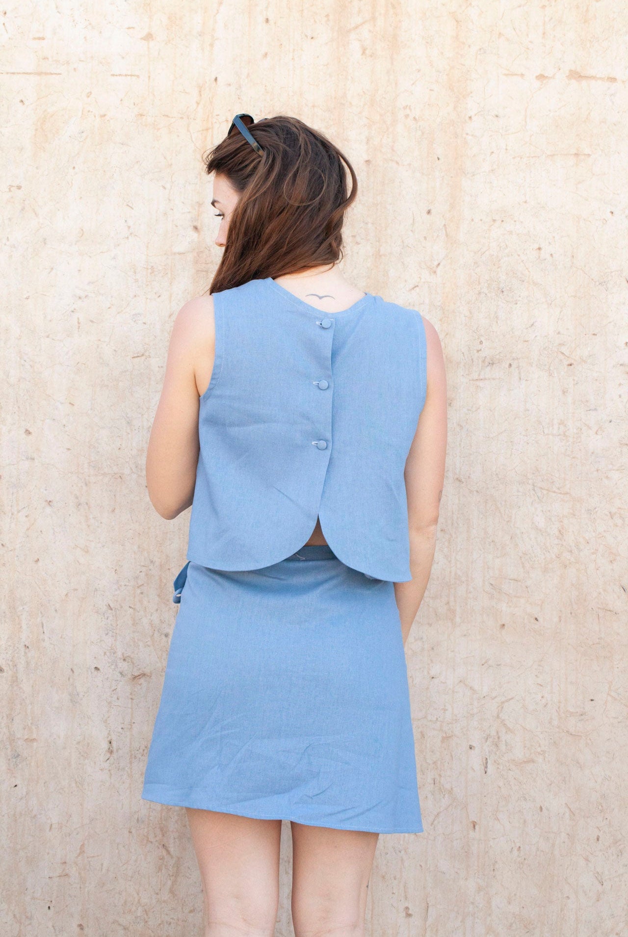 Linen Skirt - ELLA - Blue - collab zürich