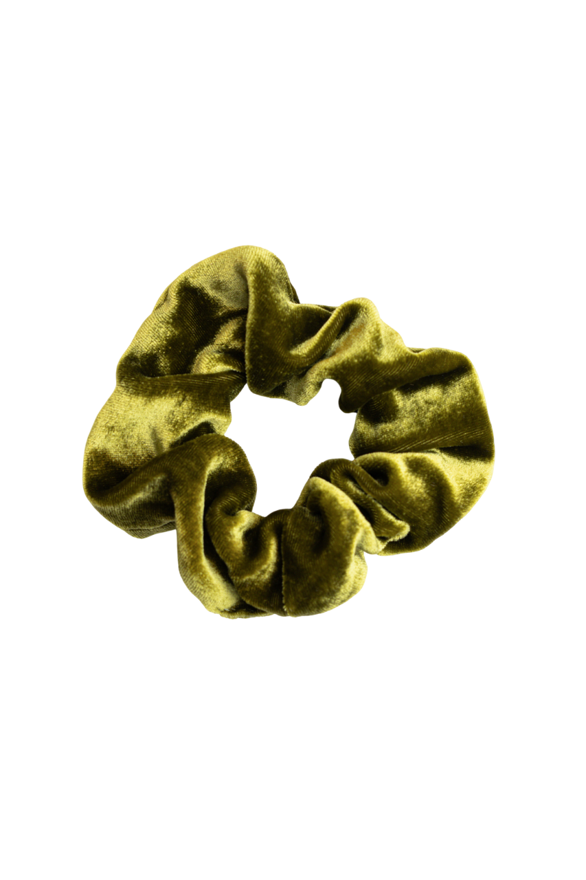 scrunchie - MEDINA velvet silk - green kiwi - collab zürich