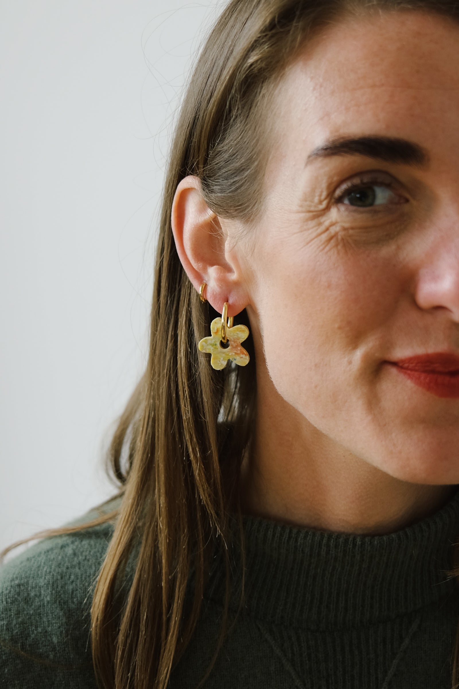 earrings - floral - yellow - collab zürich