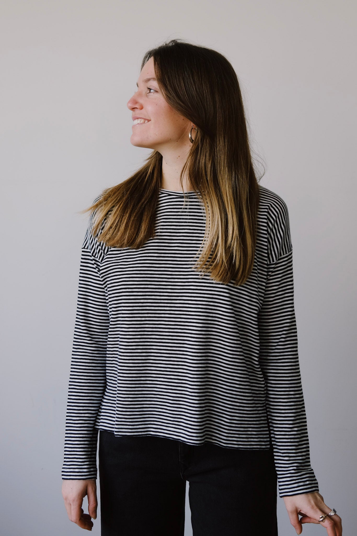 Longsleeve - Xianaa Stripes - Black / Oatmilk - collab zürich