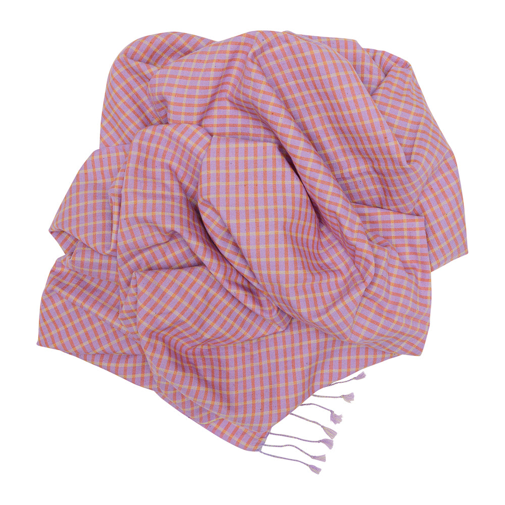 Cotton Scarf - Spring Tide - Lilac / Orange - collab zürich