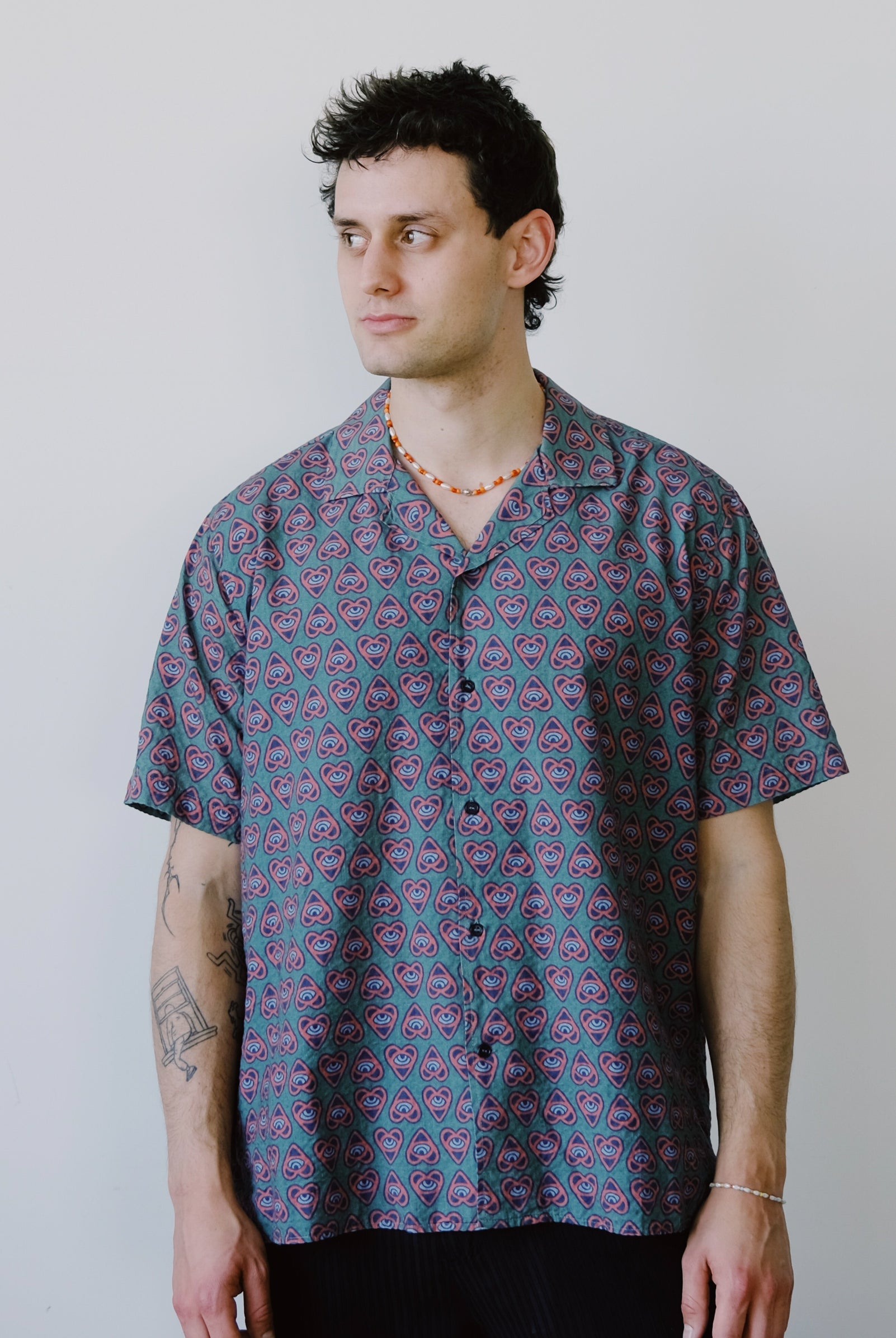bowling shirt - asis percales heart - collab zürich