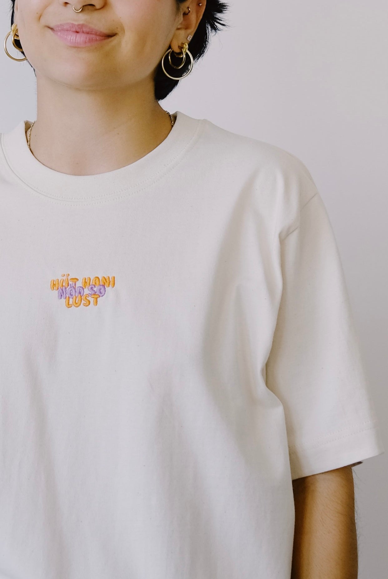 Unisex Boxy T-Shirt - hüt hani nöd so lust - Natural - collab zürich