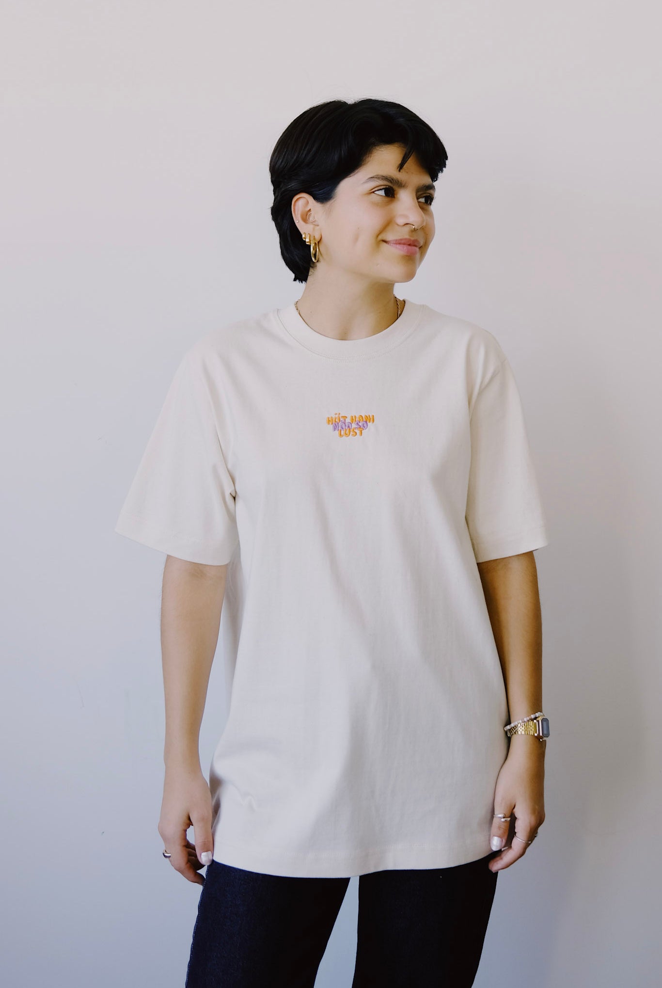 Unisex Boxy T-Shirt - hüt hani nöd so lust - Natural - collab zürich