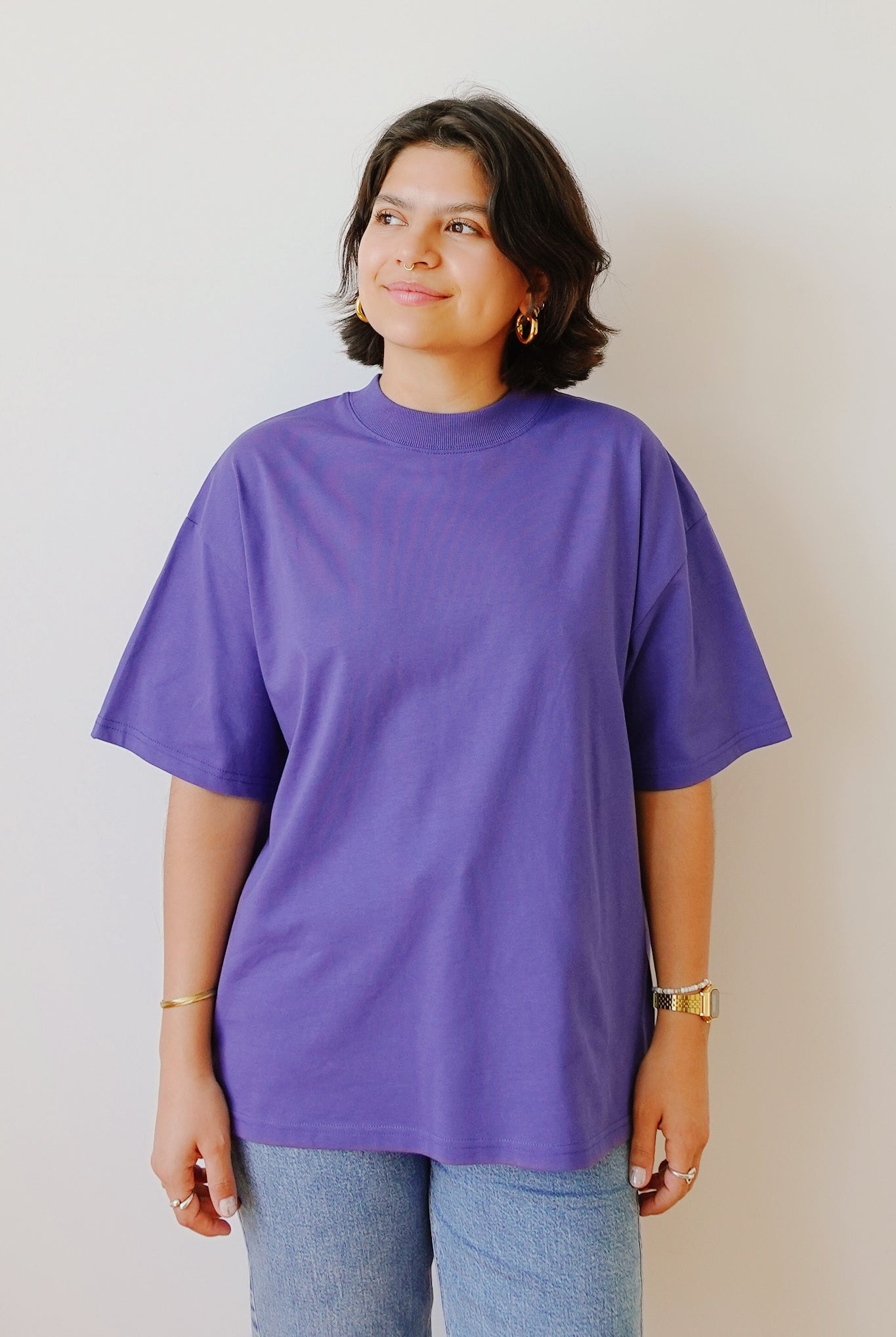 Unisex Oversized T-Shirt - HÜT HANI NÖD SO LUST - Dusk / Yellow - collab zürich