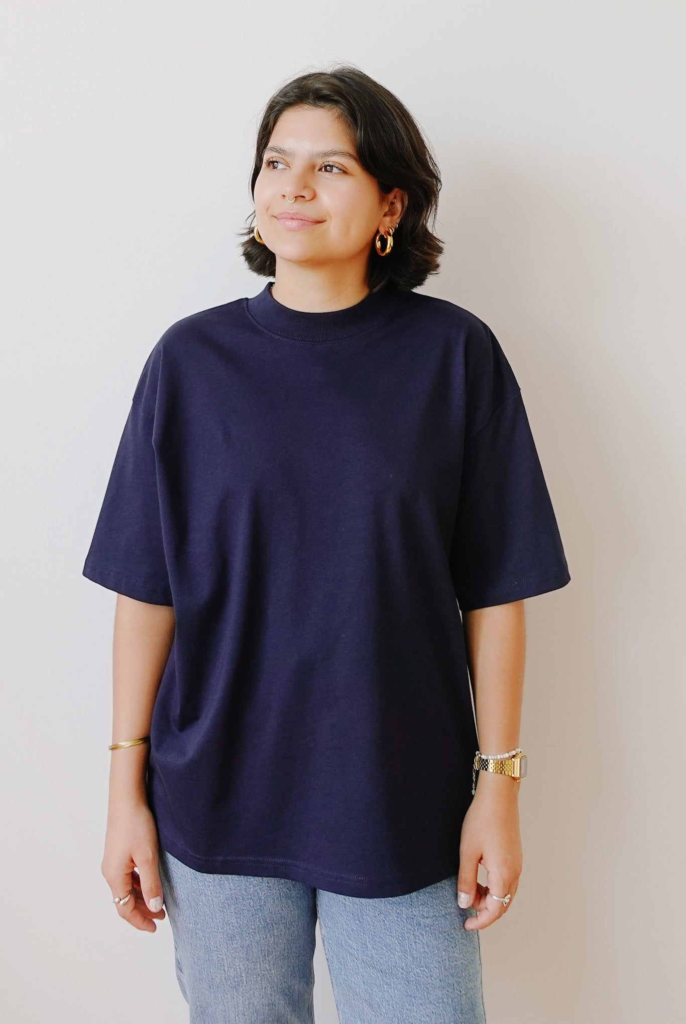 Unisex Oversized T-Shirt - HÜT HANI NÖD SO LUST - Navy / Ice - collab zürich