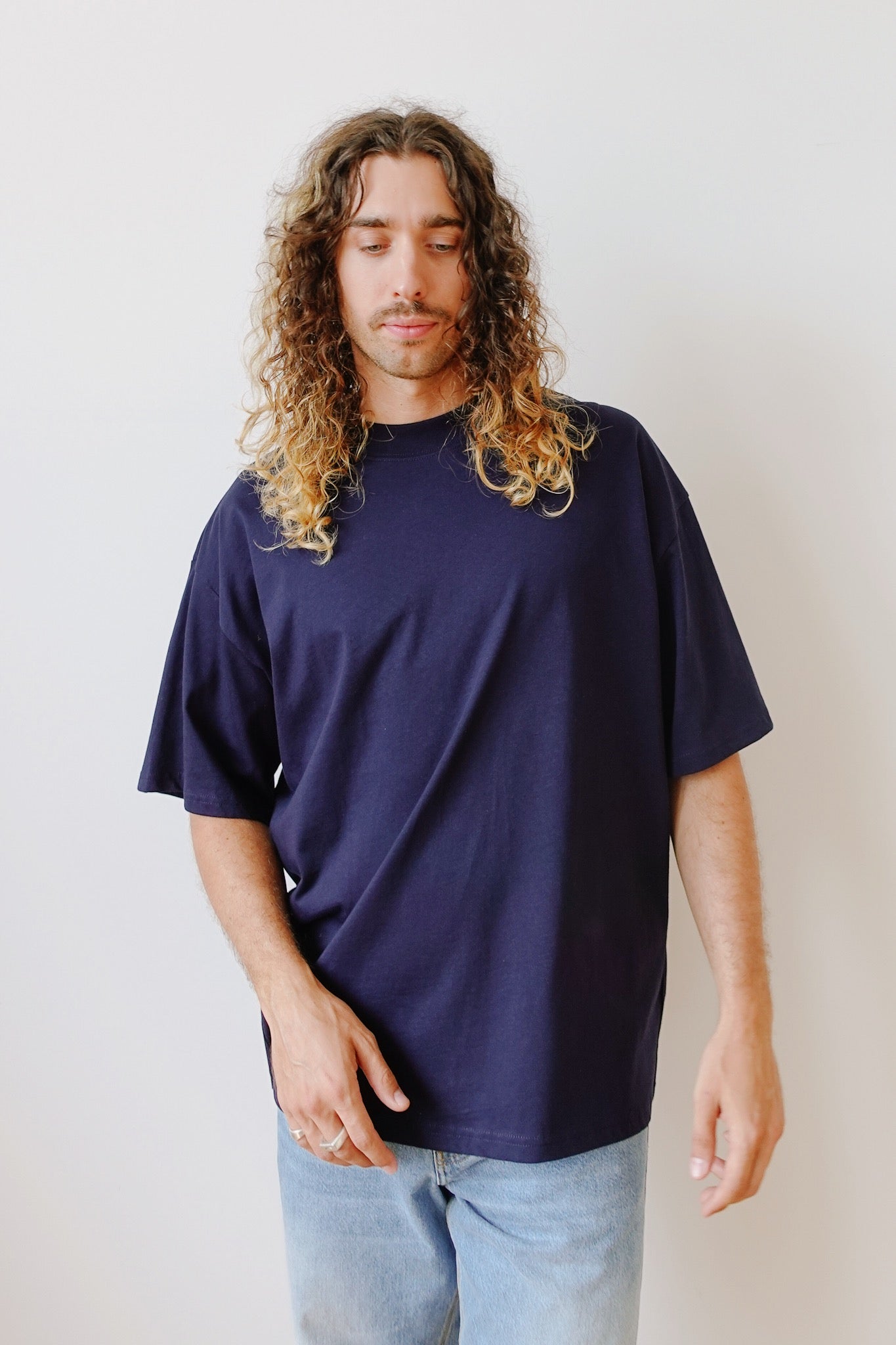 Unisex Oversized T-Shirt - HÜT HANI NÖD SO LUST - Navy / Ice - collab zürich