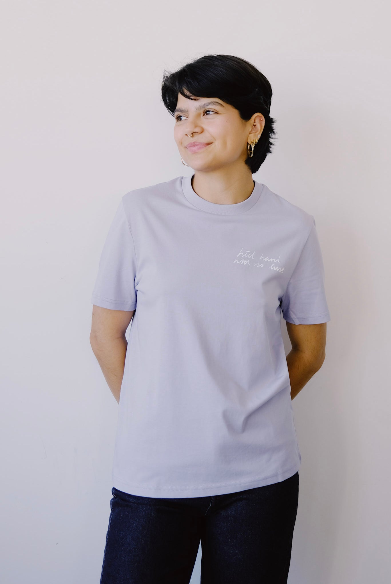 Unisex T-Shirt - hüt hani nöd so lust - Pale Lilac - collab zürich