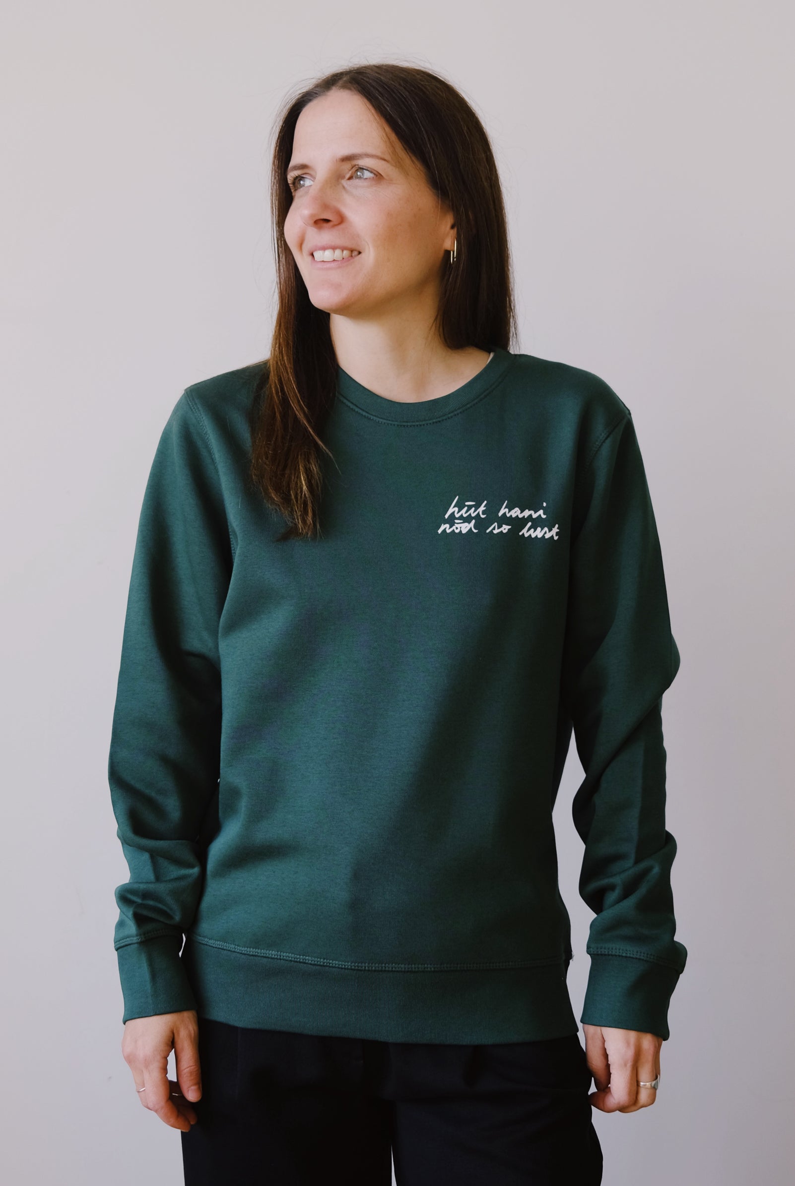 Unisex Sweatshirt - hüt hani nöd so lust - Bottle Green - collab zürich