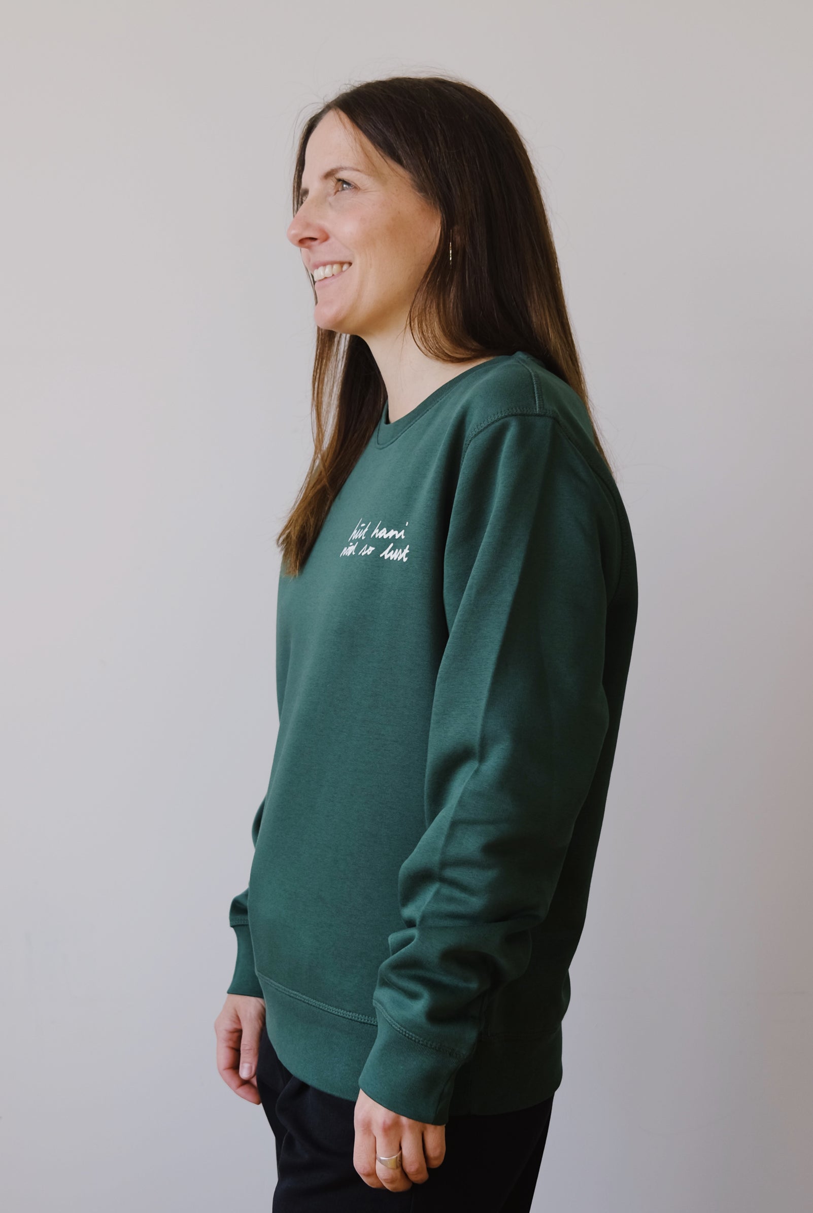 Unisex Sweatshirt - hüt hani nöd so lust - Bottle Green - collab zürich