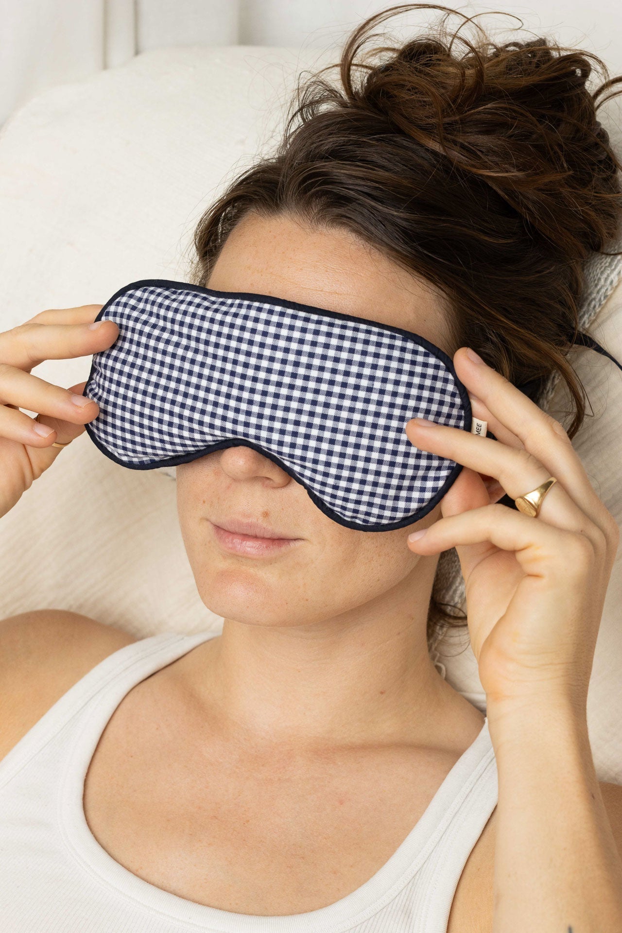 Eye Mask - RAHA - Checked - Marine - collab zürich