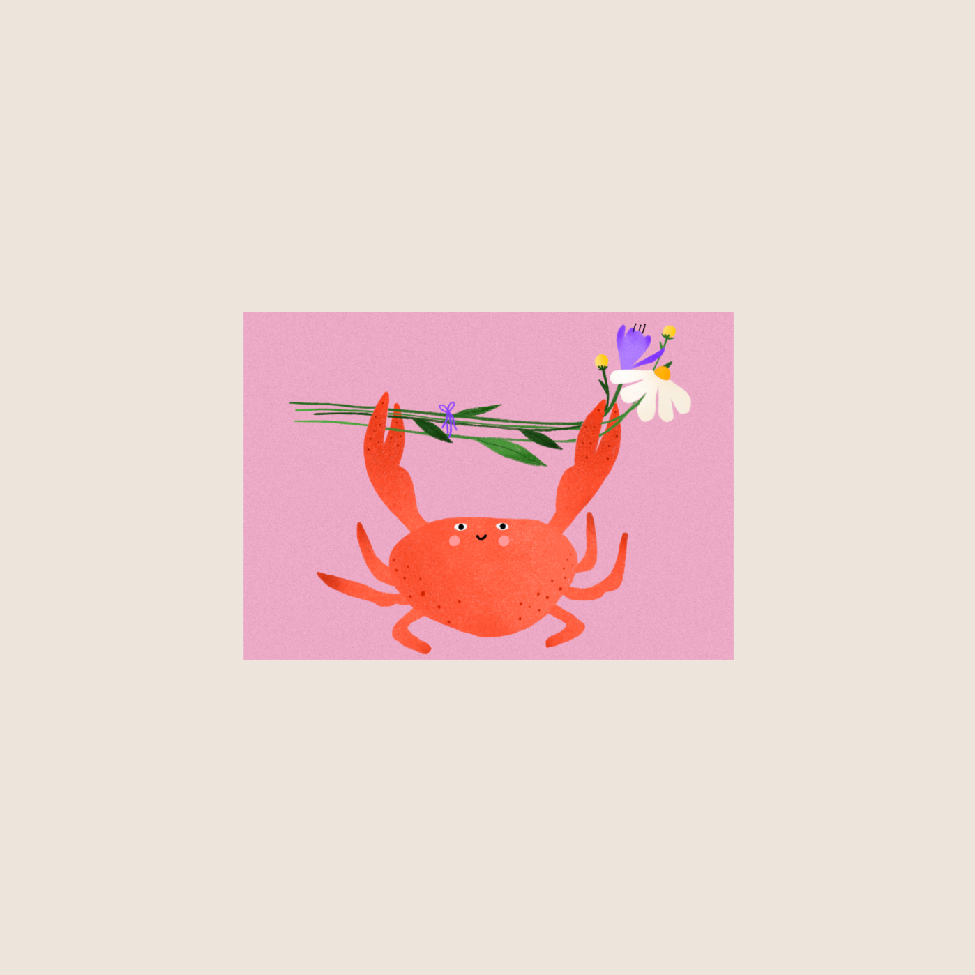 postcard - flower crab - collab zürich