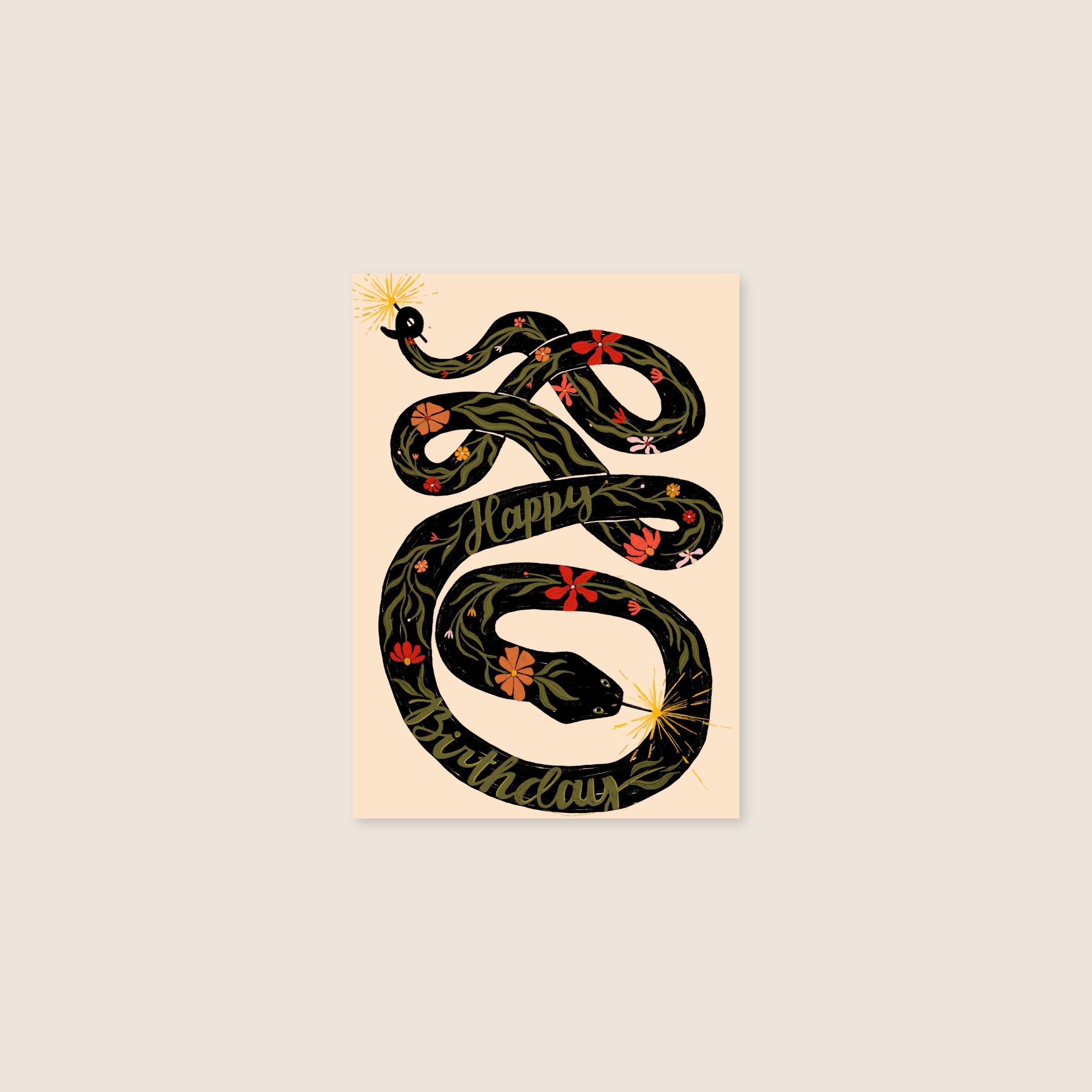 postcard - birthday snake - collab zürich