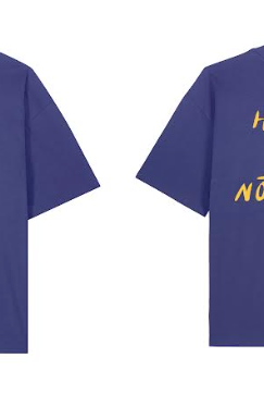 Unisex Oversized T-Shirt - HÜT HANI NÖD SO LUST - Dusk / Yellow - collab zürich