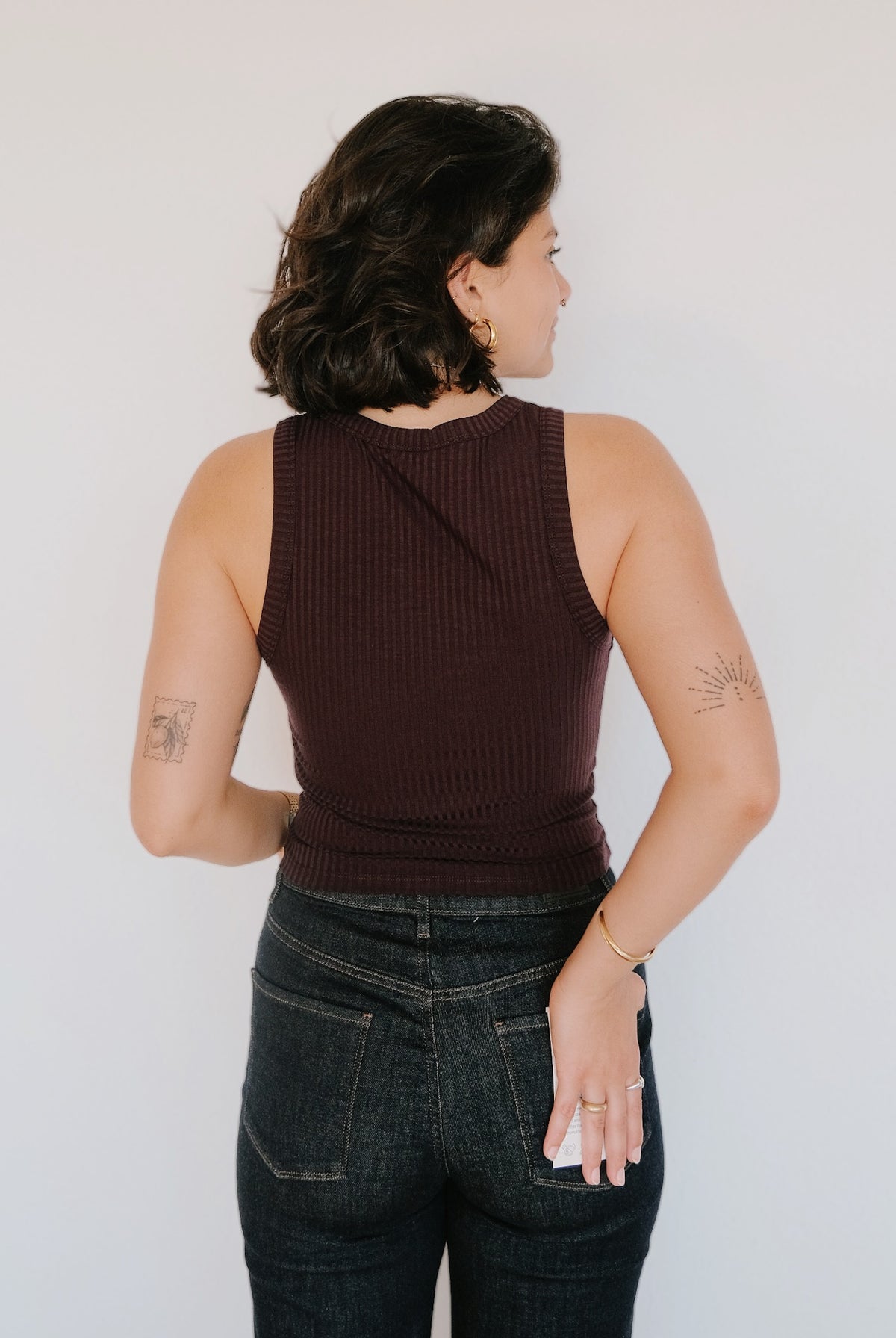 Crop Top - Tencel Porto - Cherry Lacquer - collab zürich