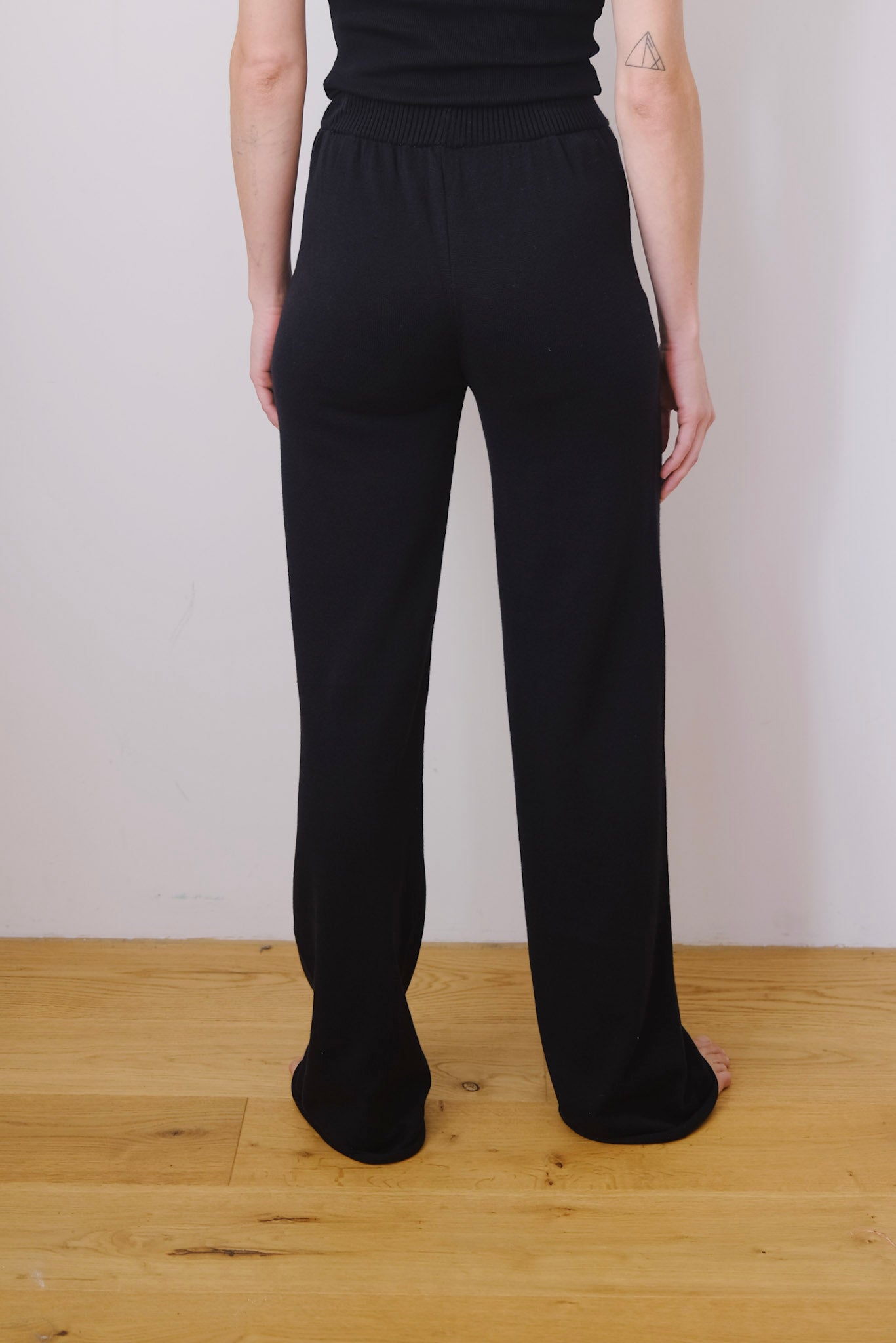 cotton knit pants - ana - black - collab zürich