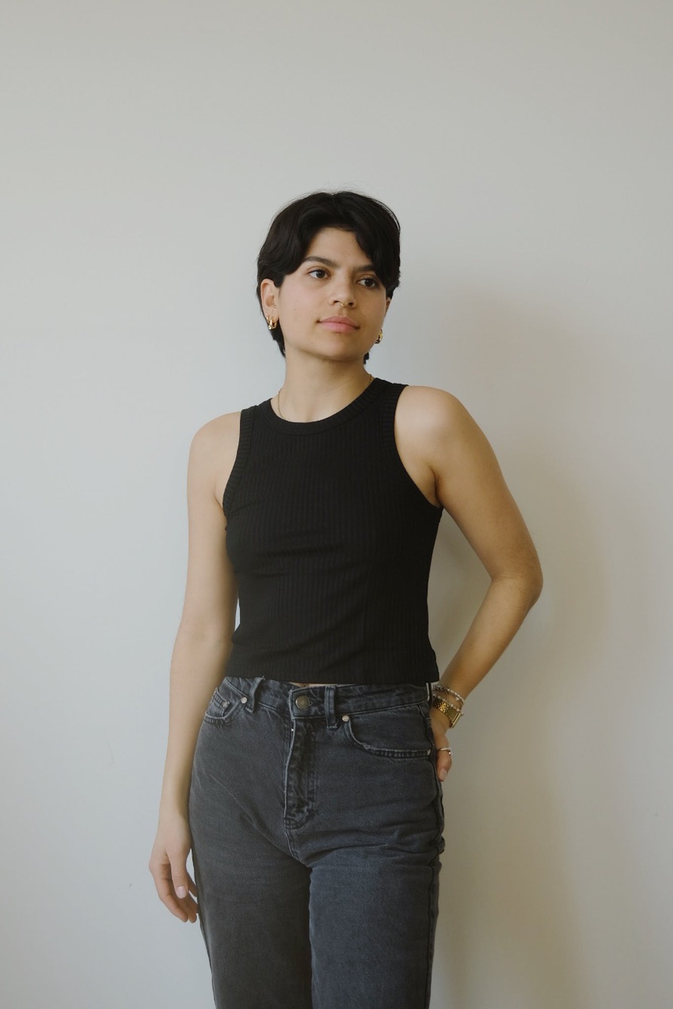 Crop Top - Tencel Porto - Black - collab zürich