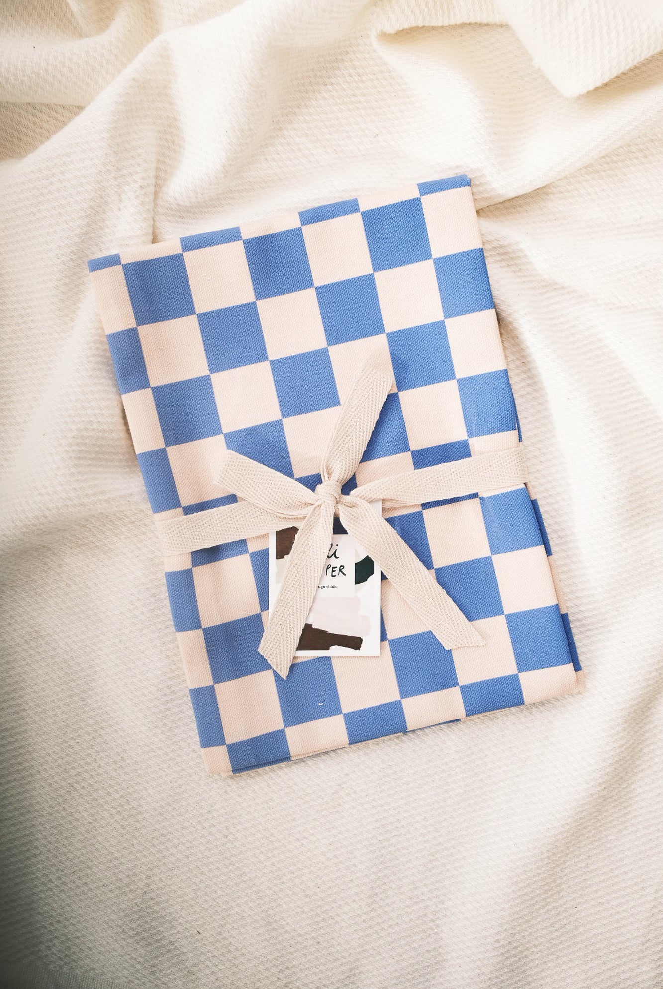 kitchen towel - blue rose check - collab zürich