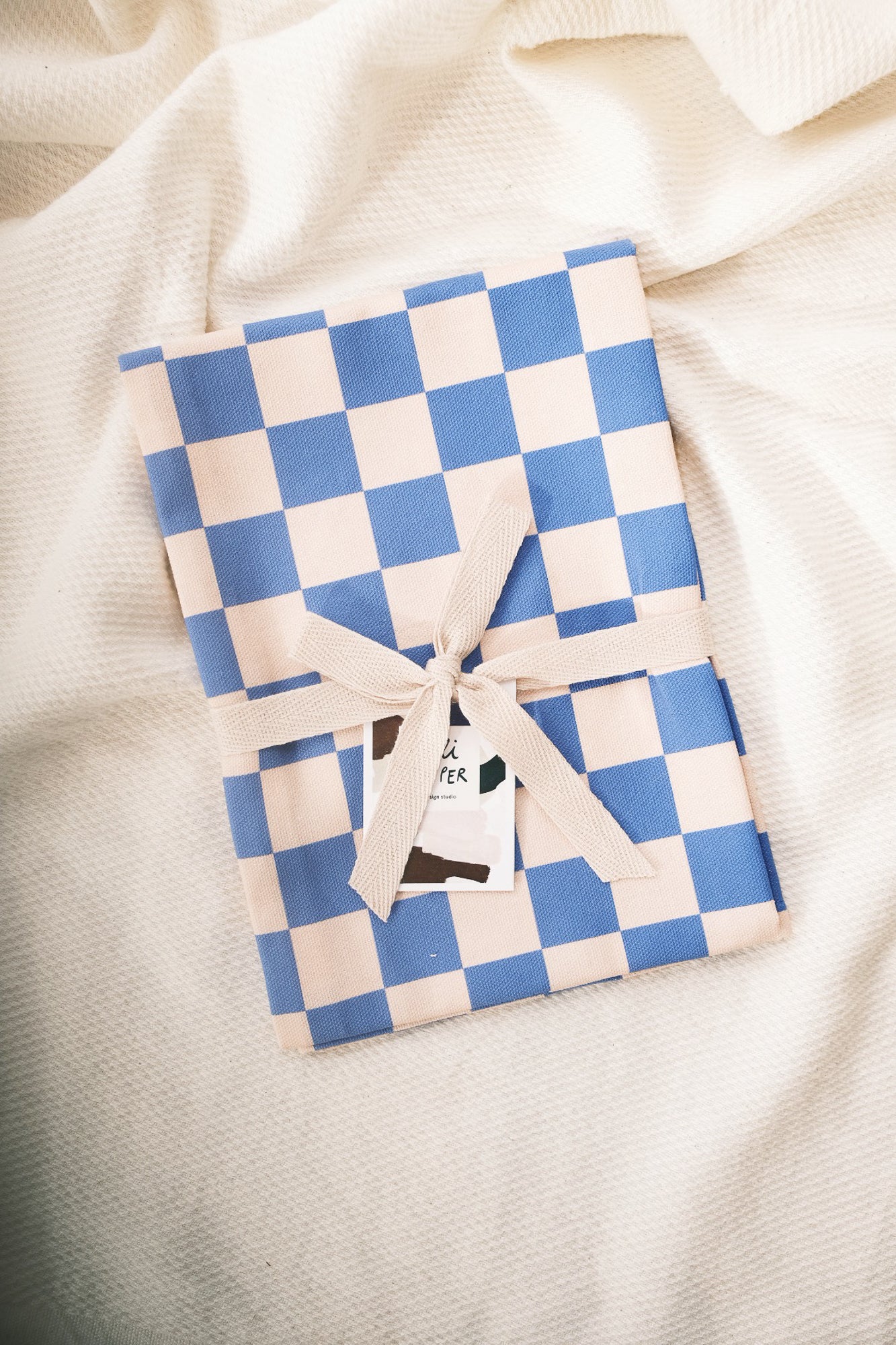 kitchen towel - blue rose check - collab zürich