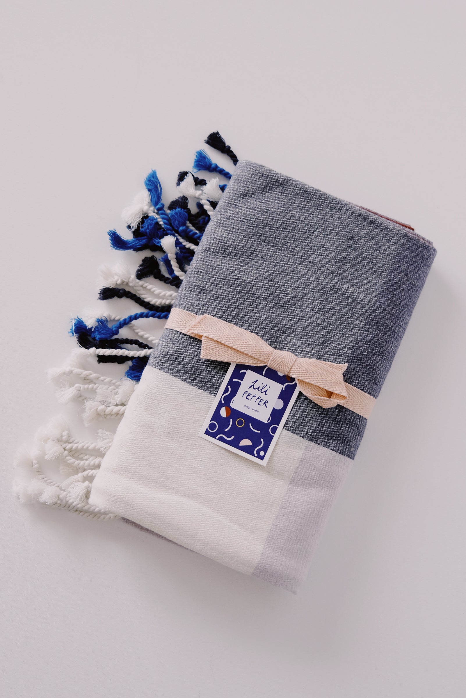 hammam towel - rose / blue - collab zürich