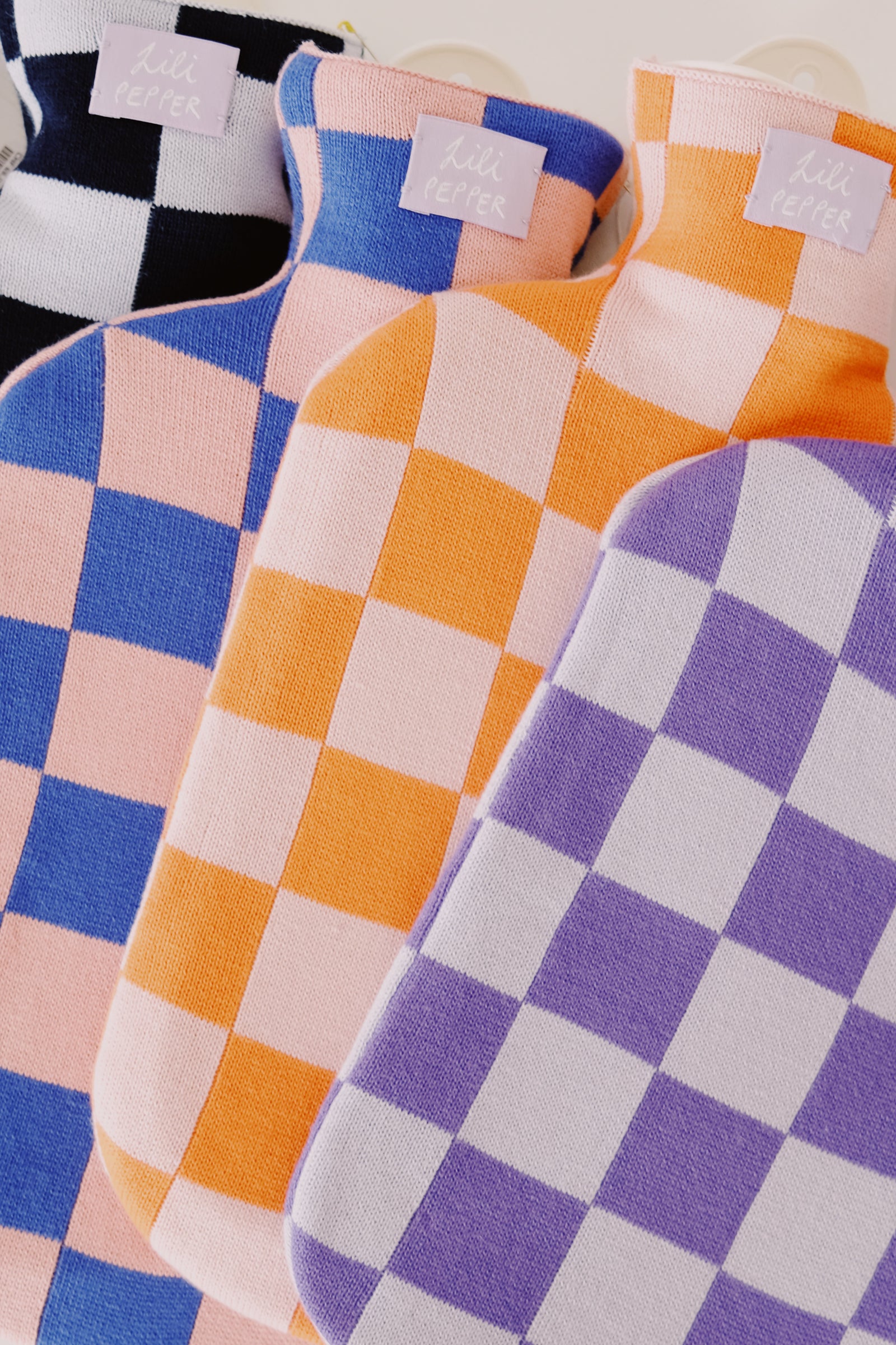 hot water bottle - checkered - collab zürich